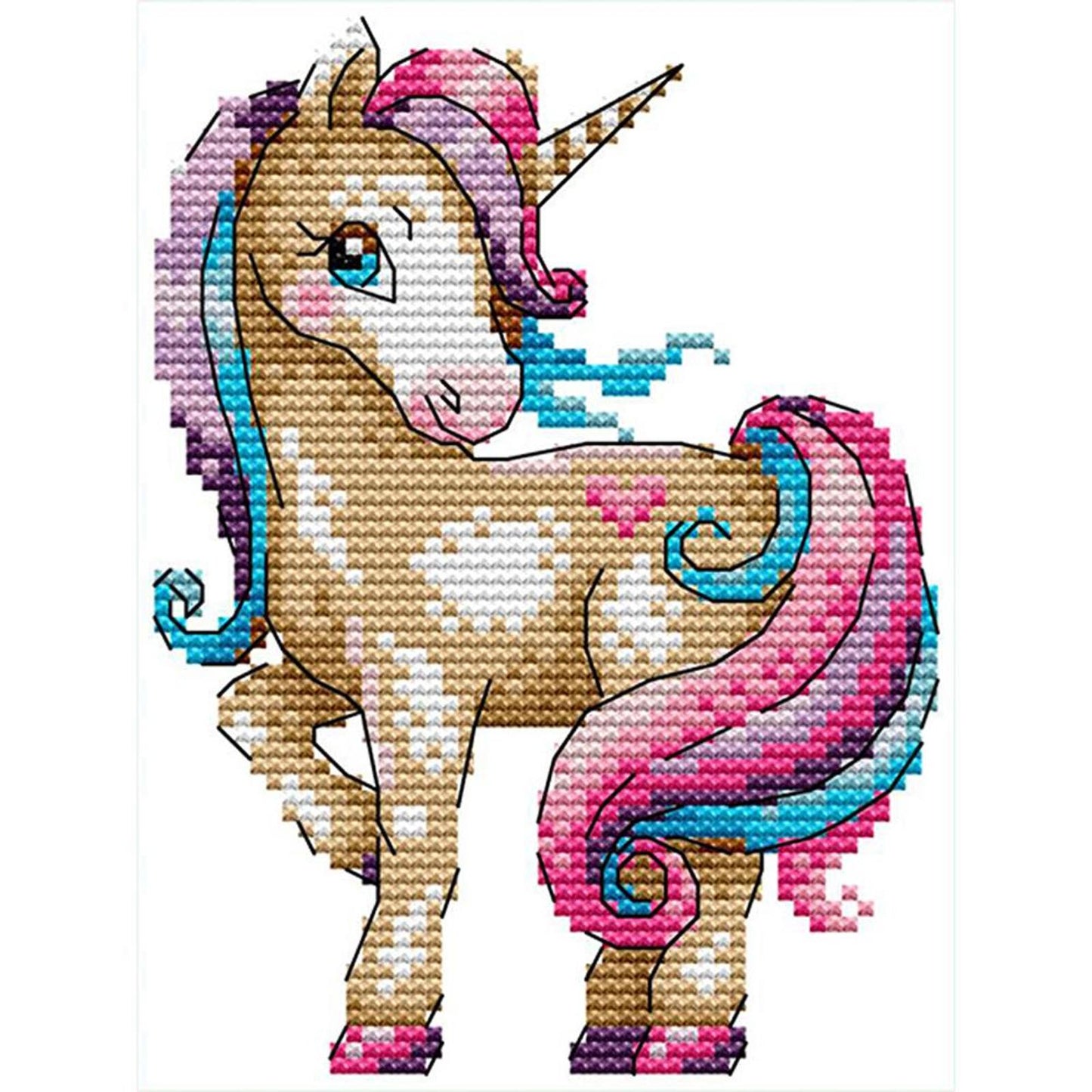 Magic Unicorn - Partial 14CT Counted Cross Stitch 14x17CM - Joy Sunday