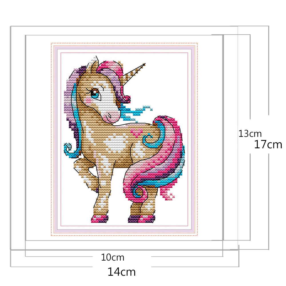Magic Unicorn - Partial 14CT Counted Cross Stitch 14x17CM - Joy Sunday
