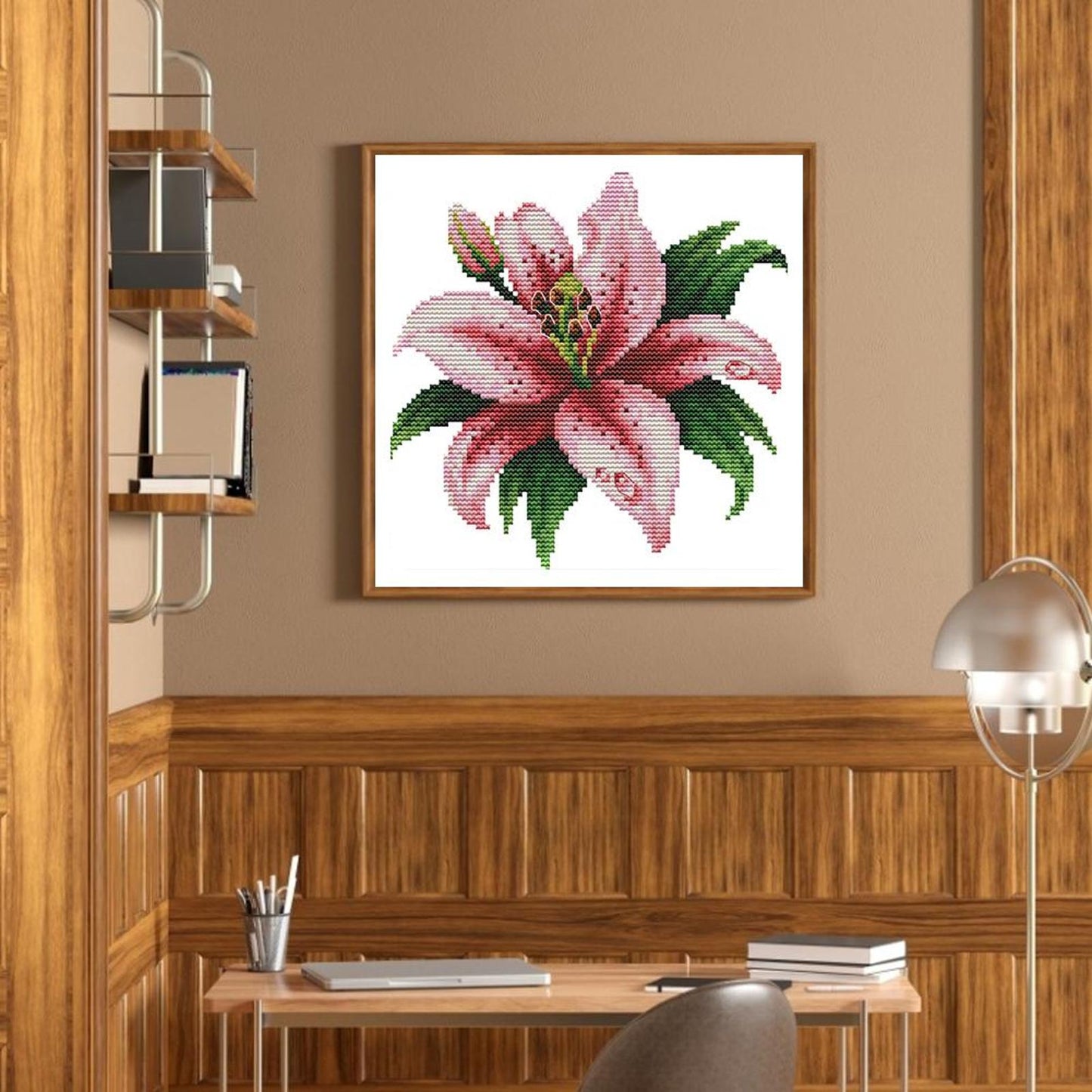 Blooming Lily - Partial 14CT Counted Cross Stitch 21x20CM - Joy Sunday