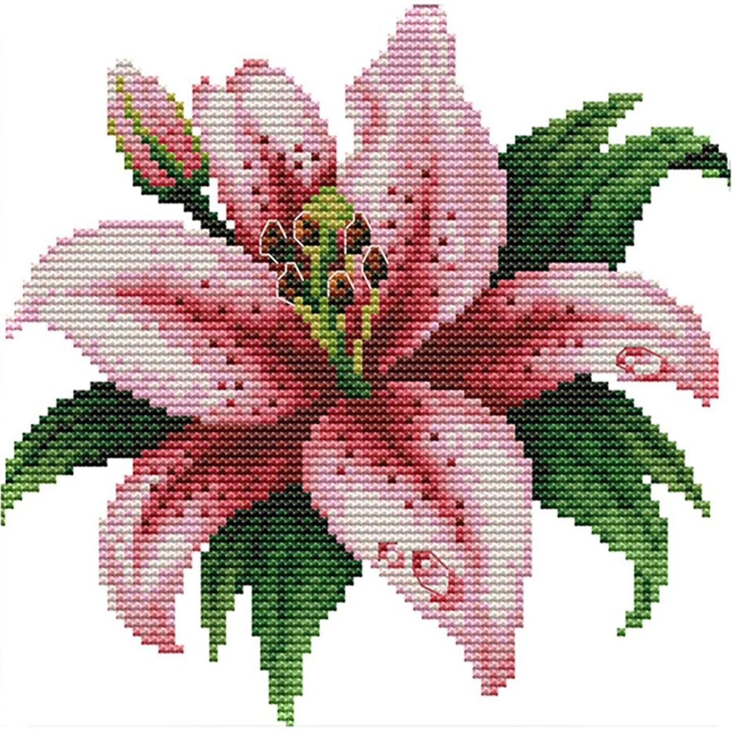 Blooming Lily - Partial 14CT Counted Cross Stitch 21x20CM - Joy Sunday