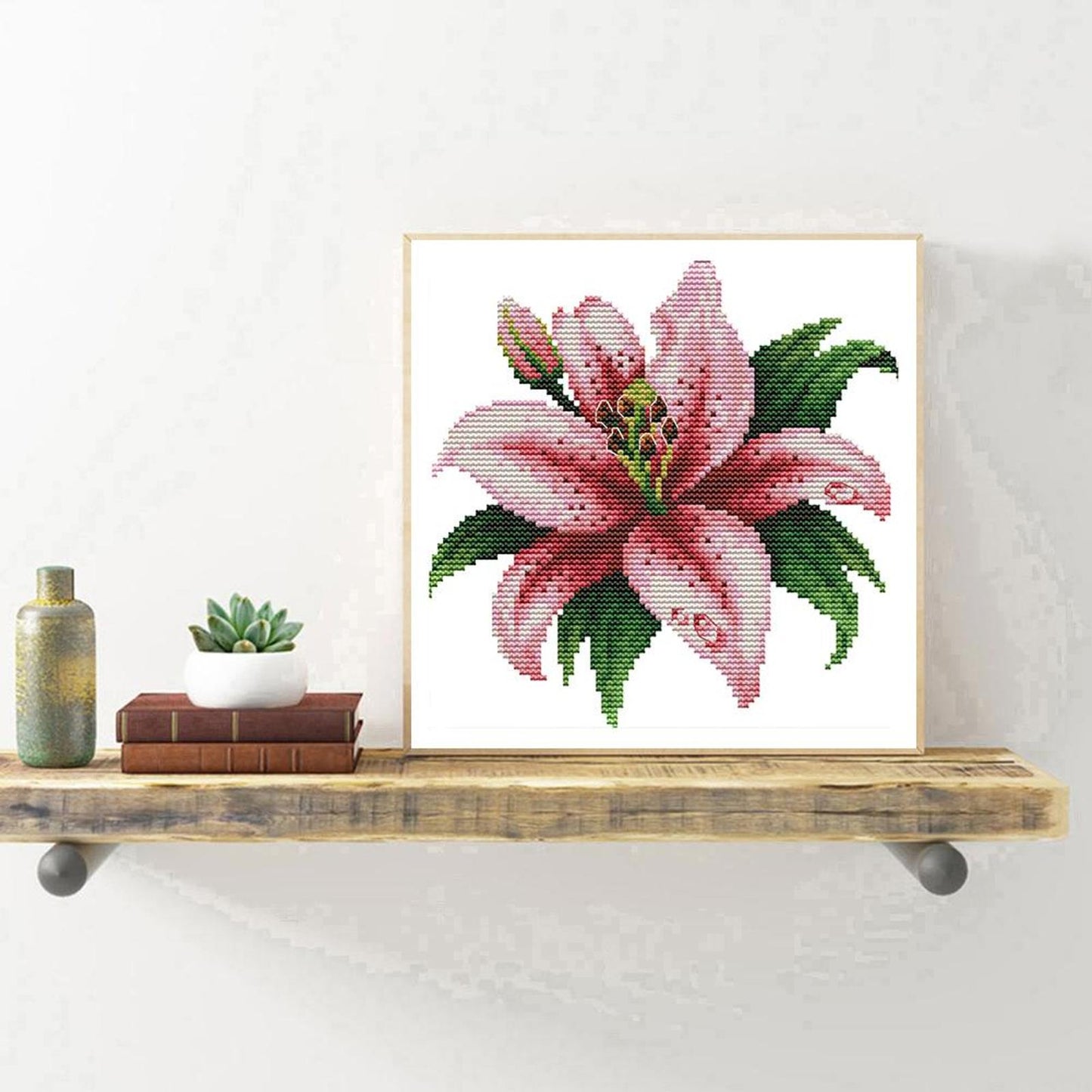 Blooming Lily - Partial 14CT Counted Cross Stitch 21x20CM - Joy Sunday