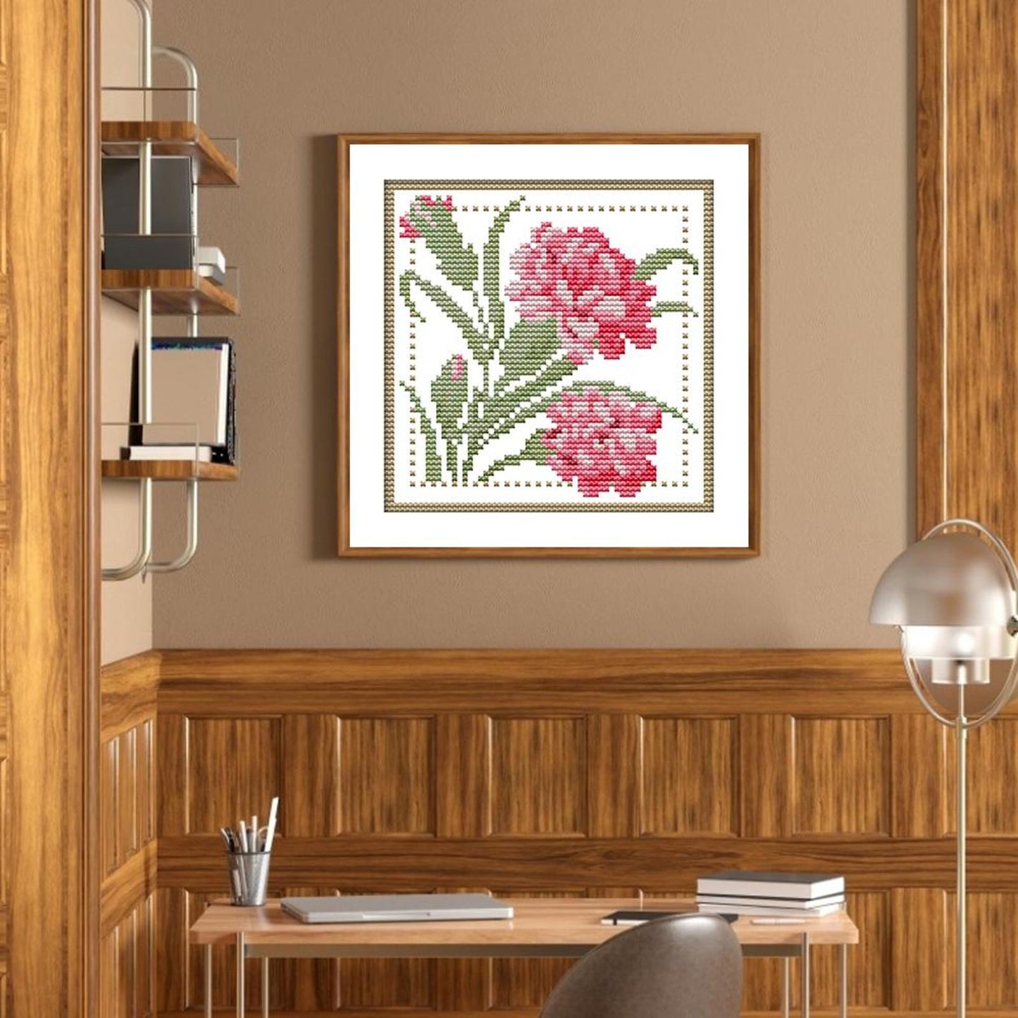 Month Flower - January - Partial 14CT Counted Cross Stitch 17x17CM - Joy Sunday
