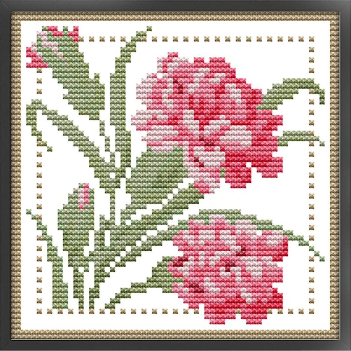 Month Flower - January - Partial 14CT Counted Cross Stitch 17x17CM - Joy Sunday