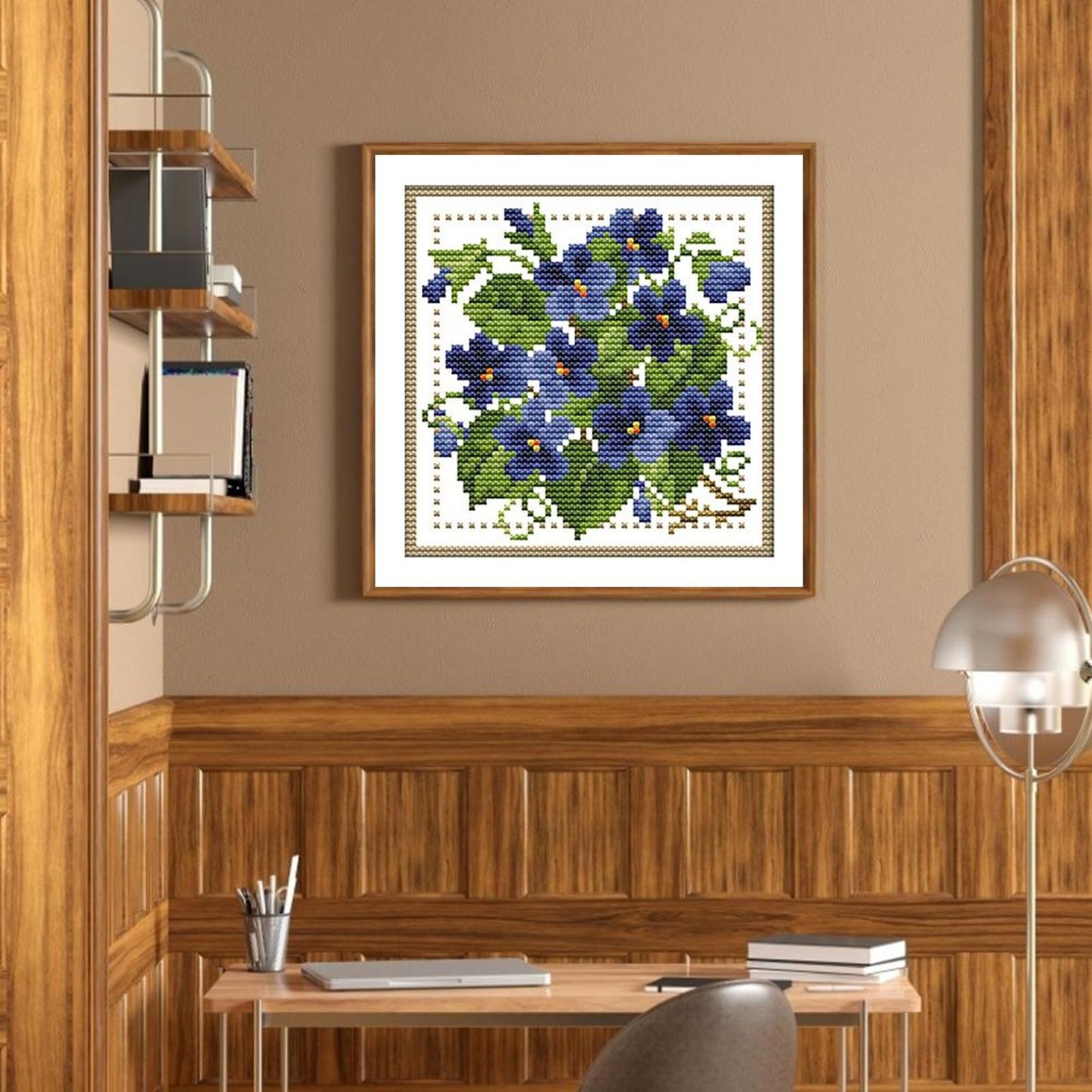 Month Flower - February - Partial 14CT Counted Cross Stitch 17x17CM - Joy Sunday