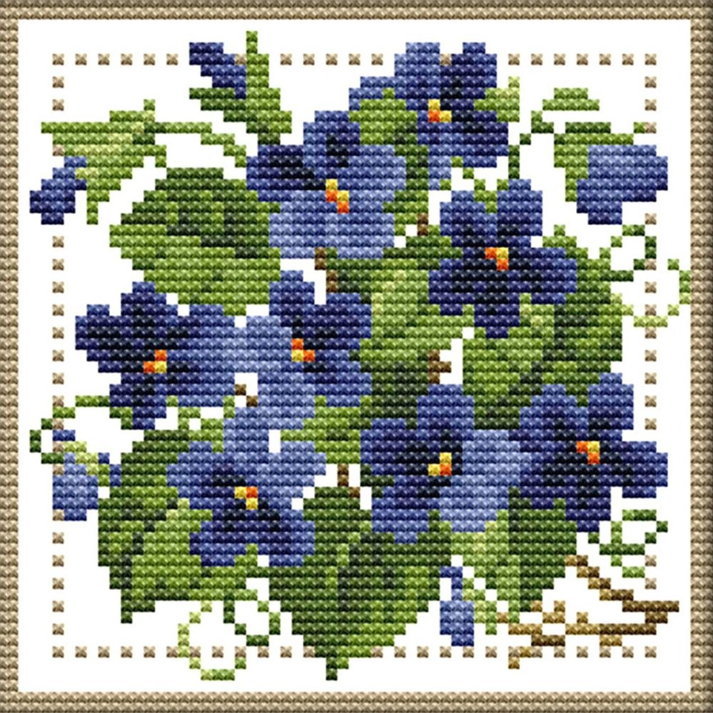 Month Flower - February - Partial 14CT Counted Cross Stitch 17x17CM - Joy Sunday