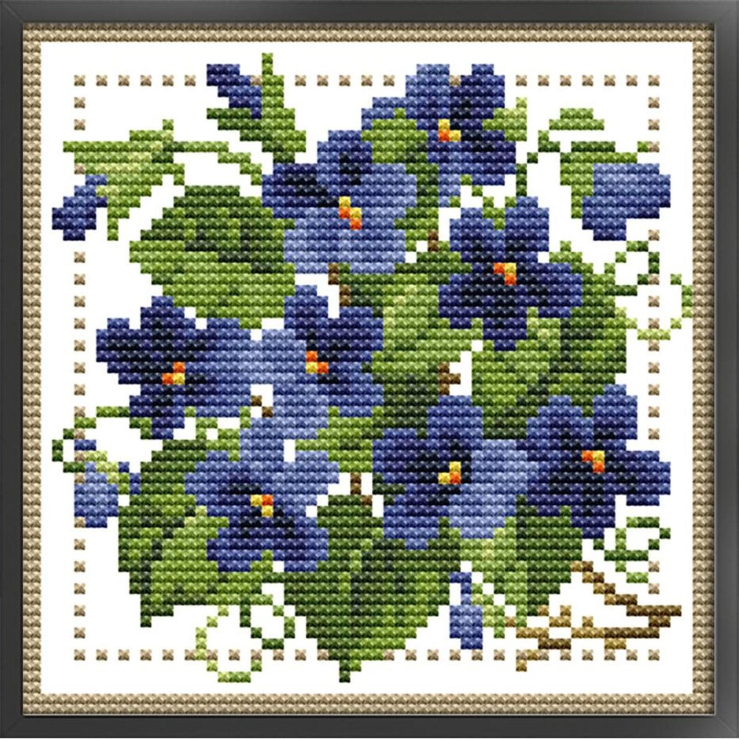 Month Flower - February - Partial 14CT Counted Cross Stitch 17x17CM - Joy Sunday