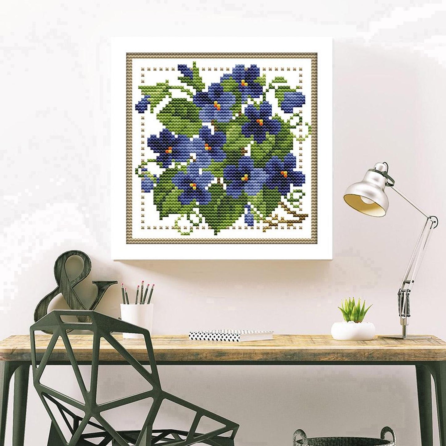 Month Flower - February - Partial 14CT Counted Cross Stitch 17x17CM - Joy Sunday
