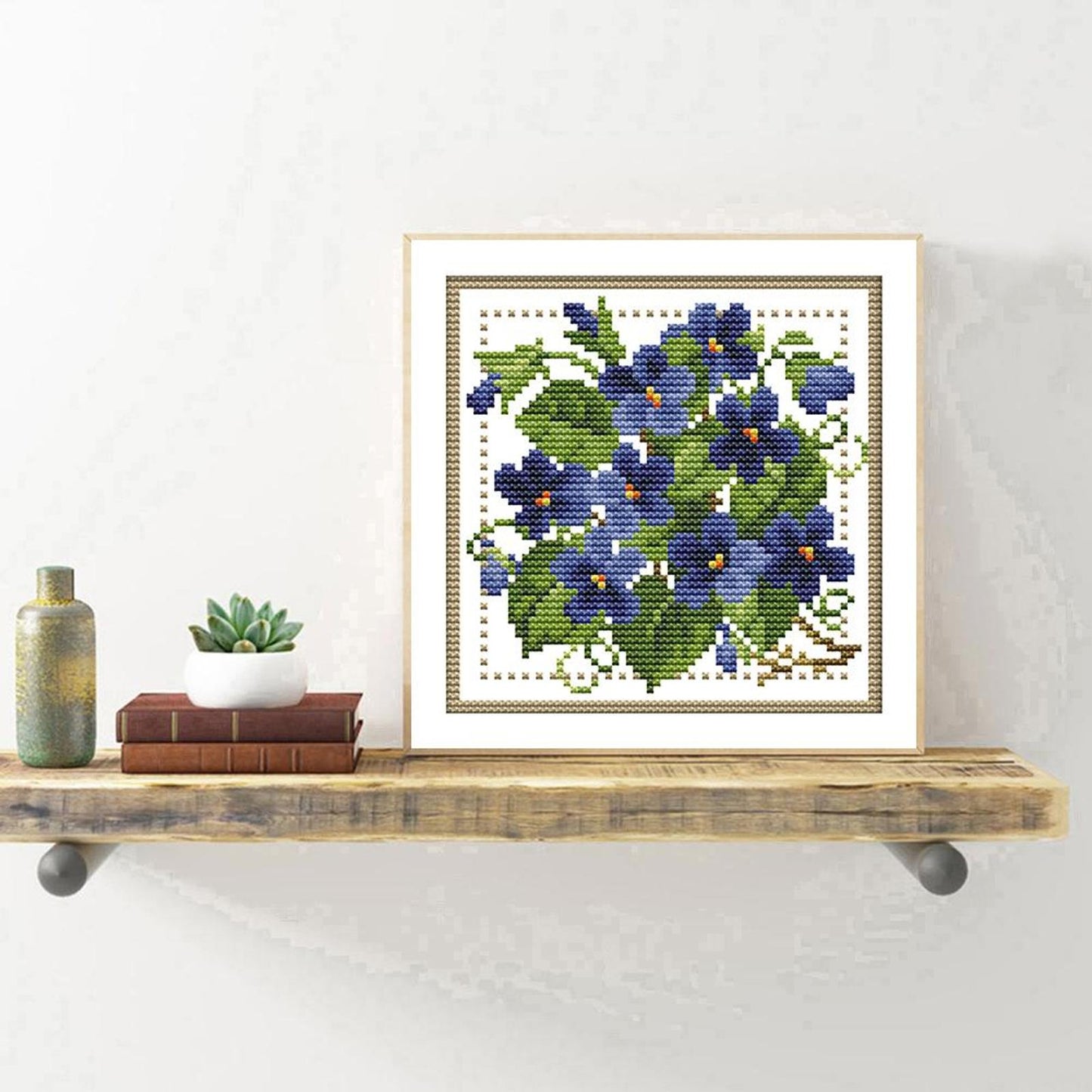 Month Flower - February - Partial 14CT Counted Cross Stitch 17x17CM - Joy Sunday