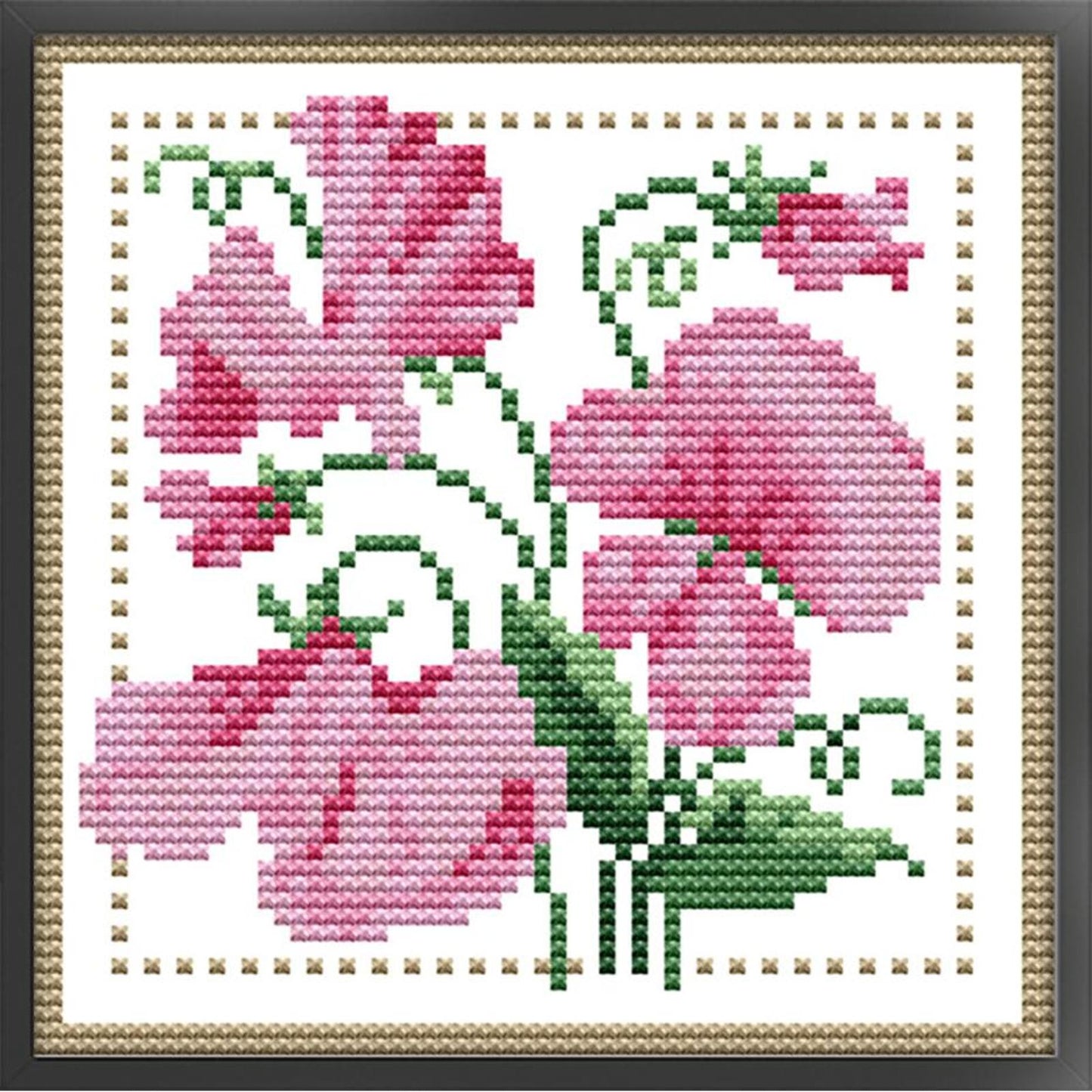 Month Flower - April - Partial 14CT Counted Cross Stitch 17x17CM - Joy Sunday
