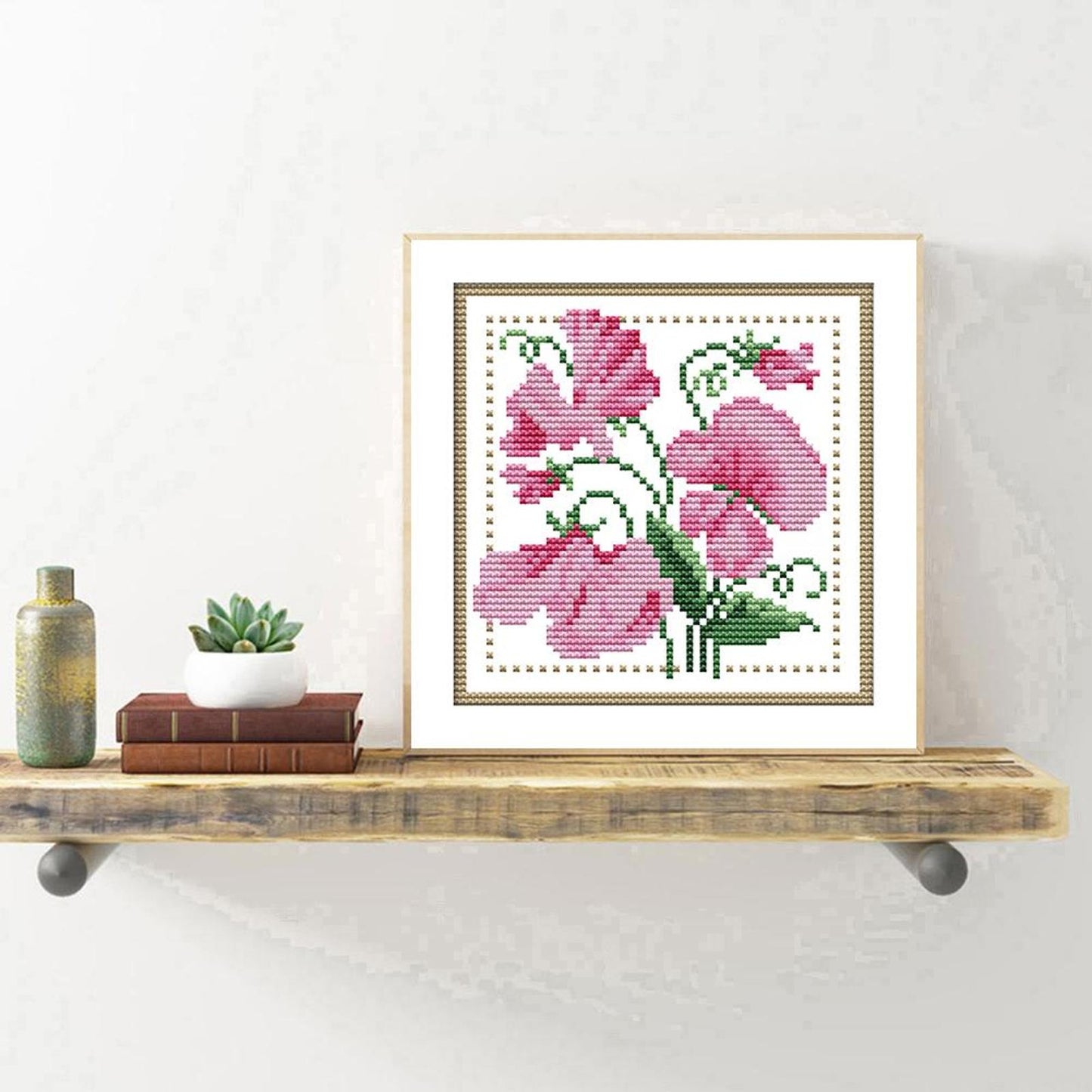 Month Flower - April - Partial 14CT Counted Cross Stitch 17x17CM - Joy Sunday