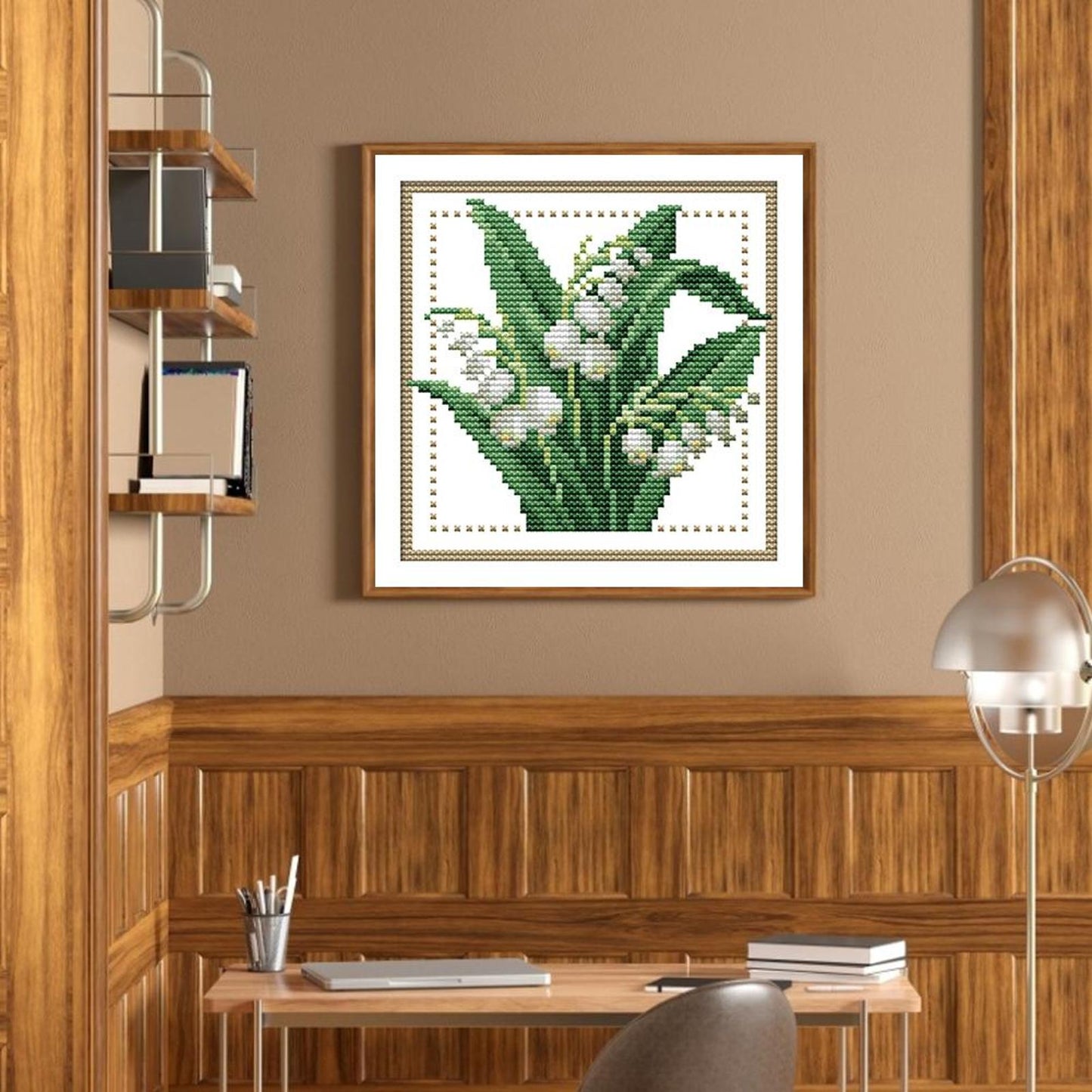 Month Flower - May - Partial 14CT Counted Cross Stitch 17x17CM - Joy Sunday