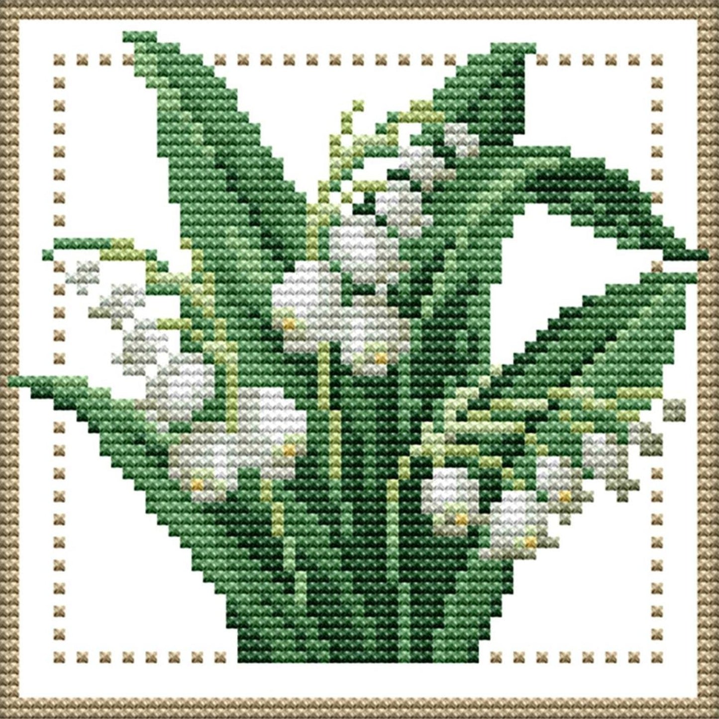 Month Flower - May - Partial 14CT Counted Cross Stitch 17x17CM - Joy Sunday