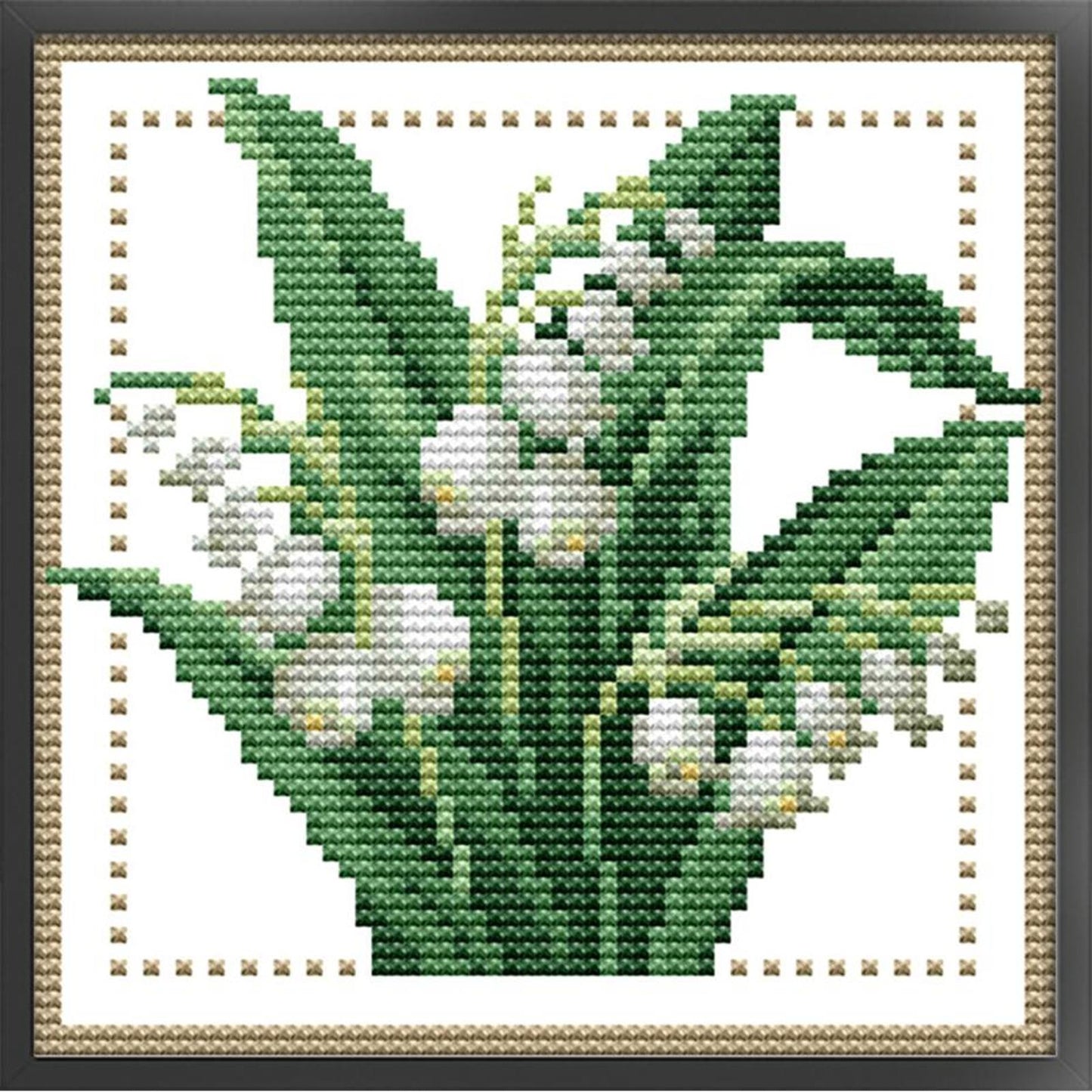 Month Flower - May - Partial 14CT Counted Cross Stitch 17x17CM - Joy Sunday