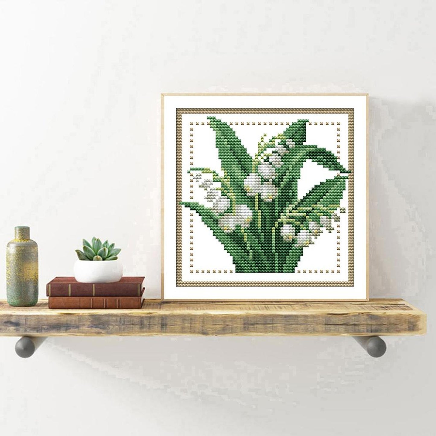 Month Flower - May - Partial 14CT Counted Cross Stitch 17x17CM - Joy Sunday