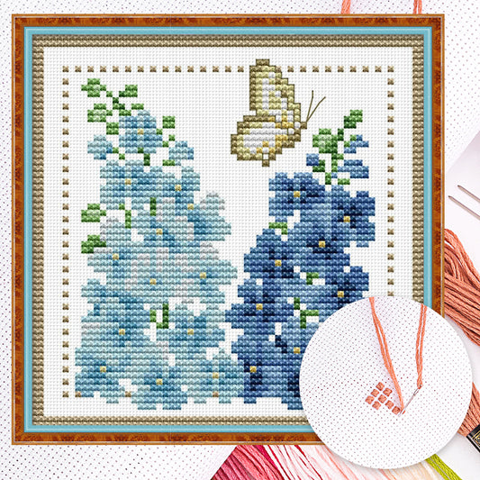 Month Flower - July - Partial 14CT Counted Cross Stitch 17x17CM - Joy Sunday