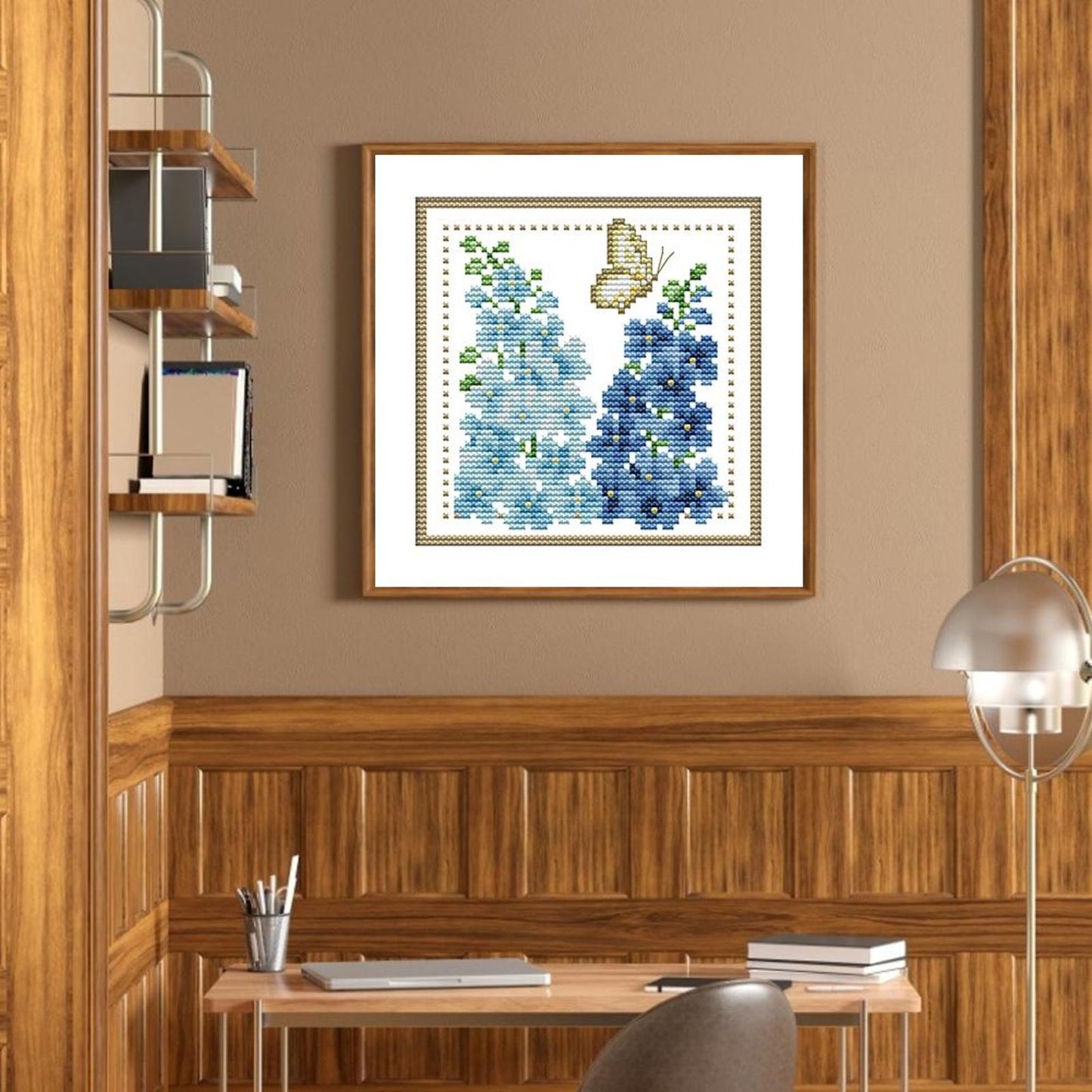 Month Flower - July - Partial 14CT Counted Cross Stitch 17x17CM - Joy Sunday