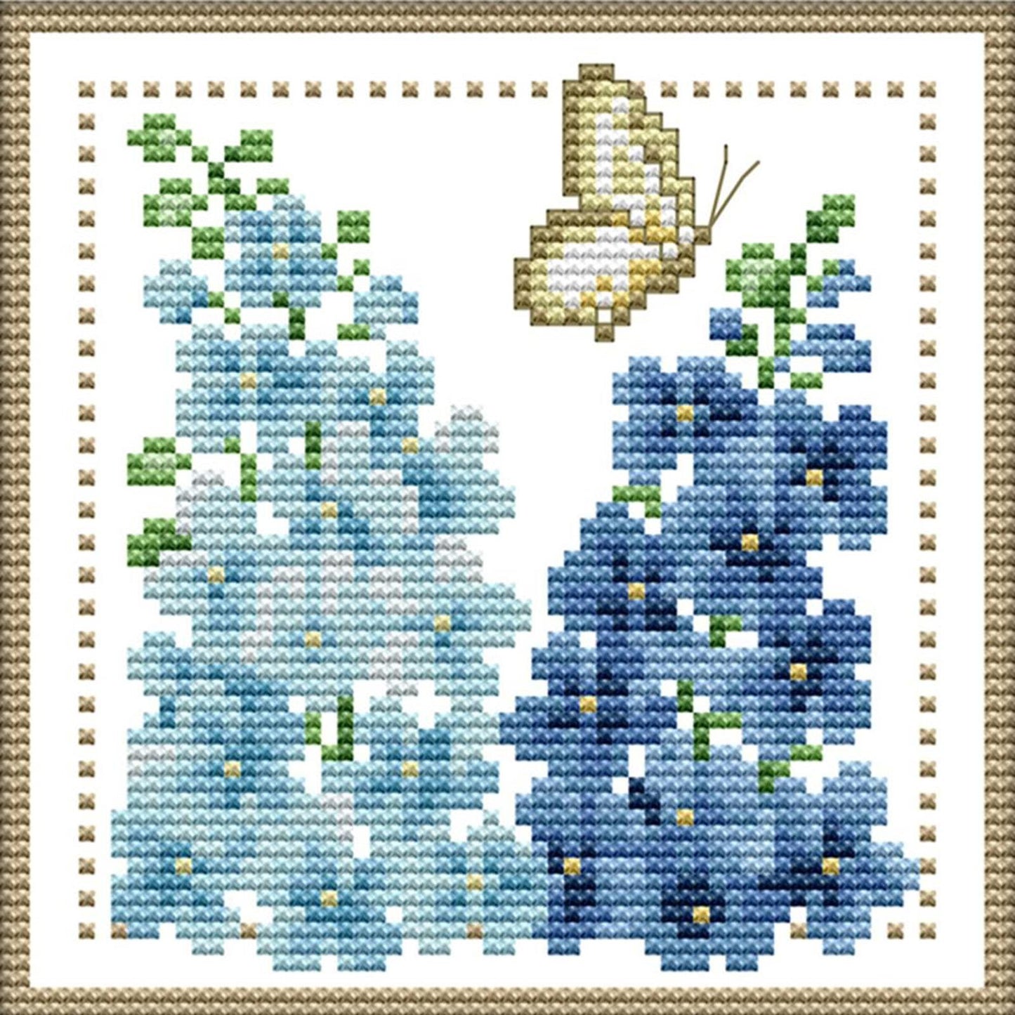 Month Flower - July - Partial 14CT Counted Cross Stitch 17x17CM - Joy Sunday