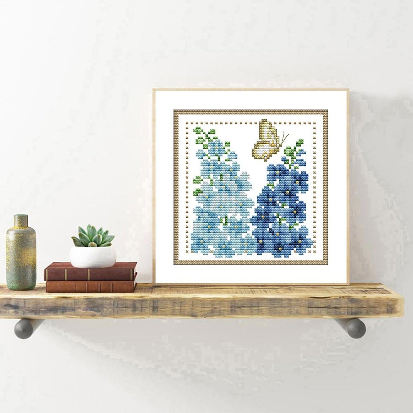 Month Flower - July - Partial 14CT Counted Cross Stitch 17x17CM - Joy Sunday