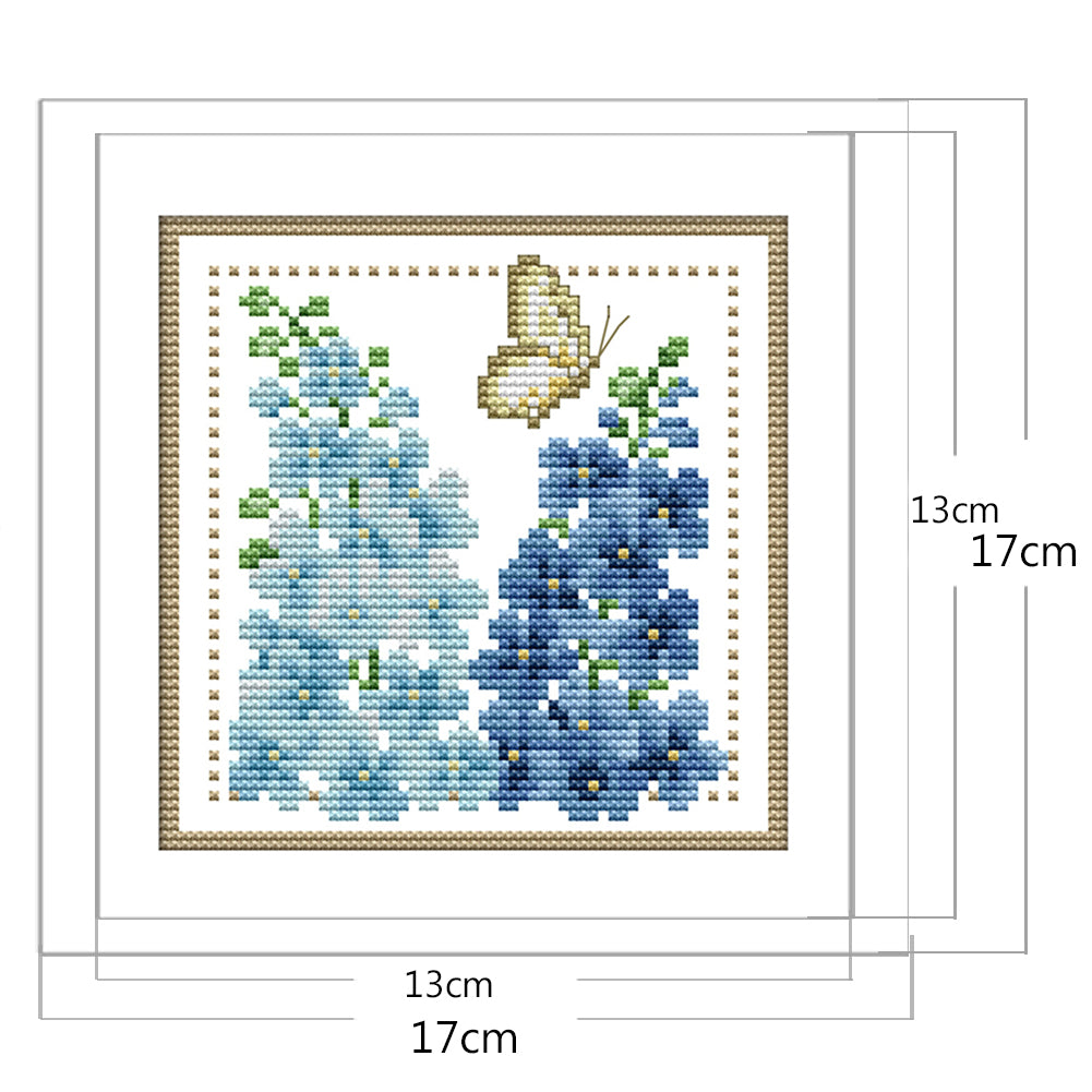 Month Flower - July - Partial 14CT Counted Cross Stitch 17x17CM - Joy Sunday