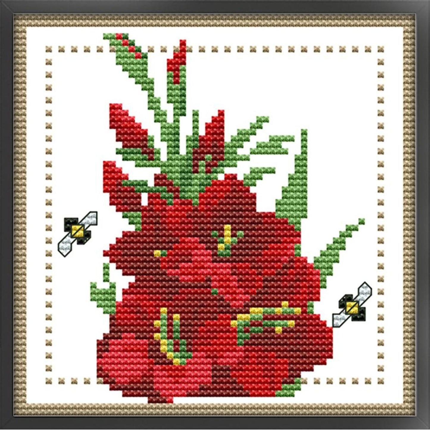 Month Flower - August - Partial 14CT Counted Cross Stitch 17x17CM - Joy Sunday