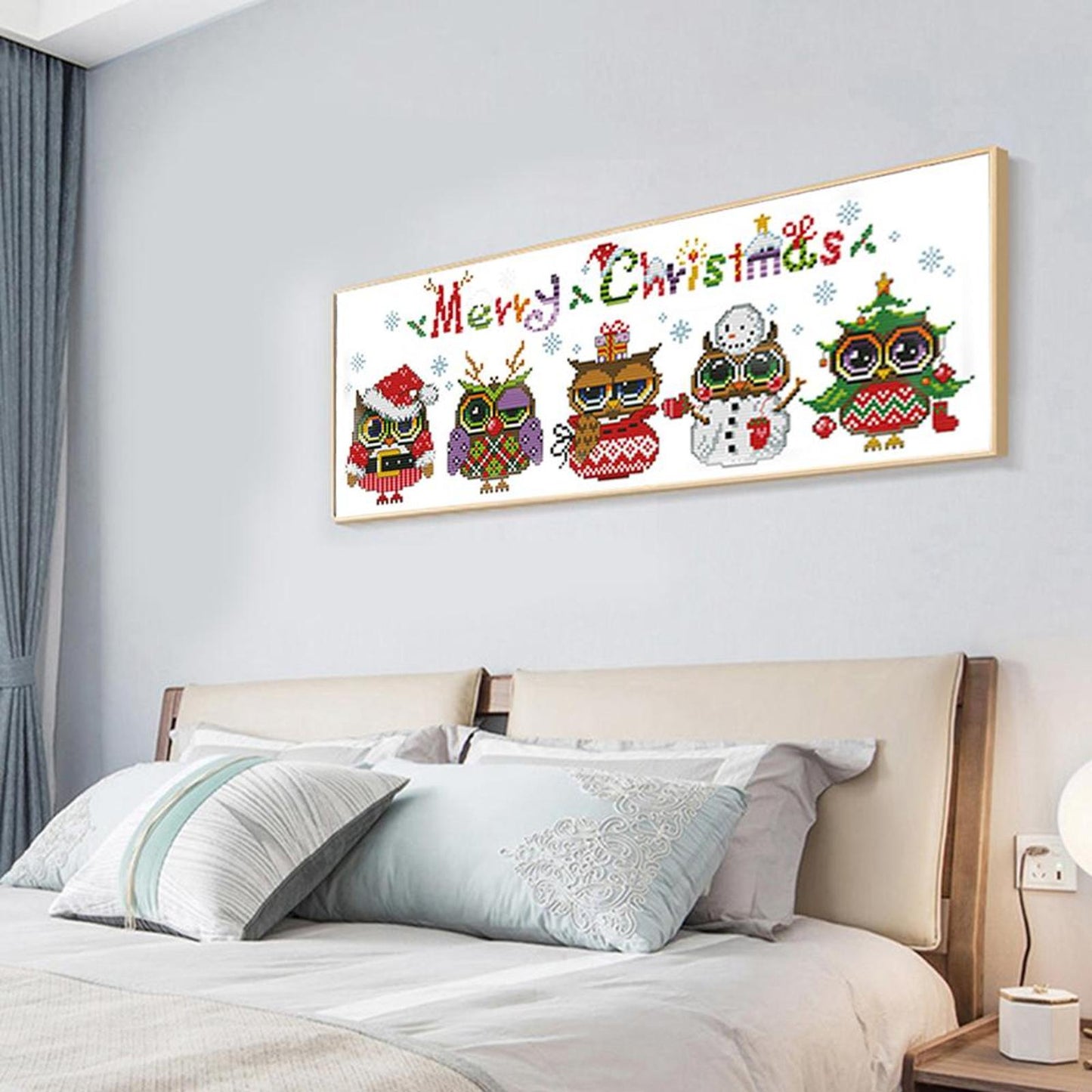 Christmas Owl - Partial 14CT Counted Cross Stitch 48x18CM - Joy Sunday