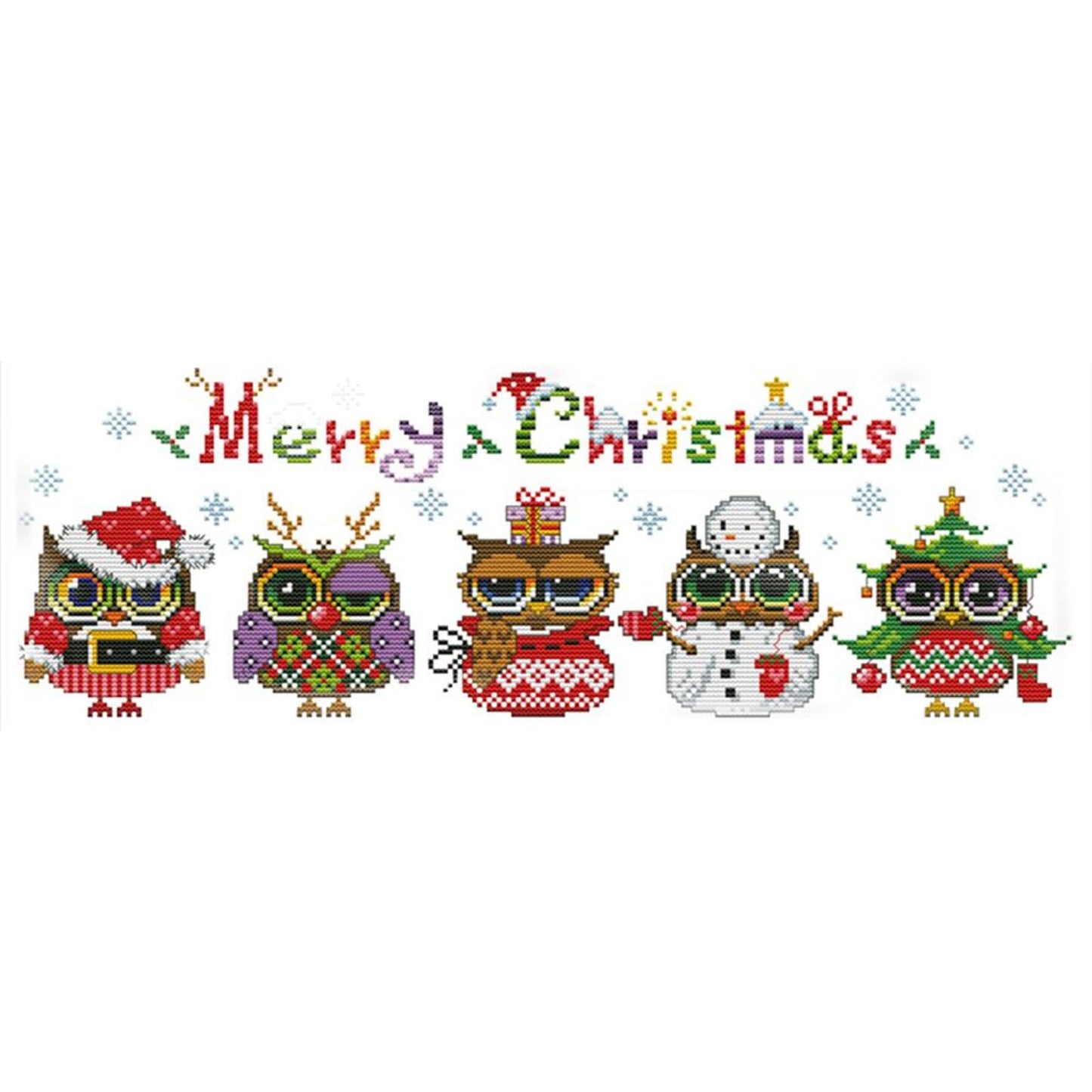 Christmas Owl - Partial 14CT Counted Cross Stitch 48x18CM - Joy Sunday