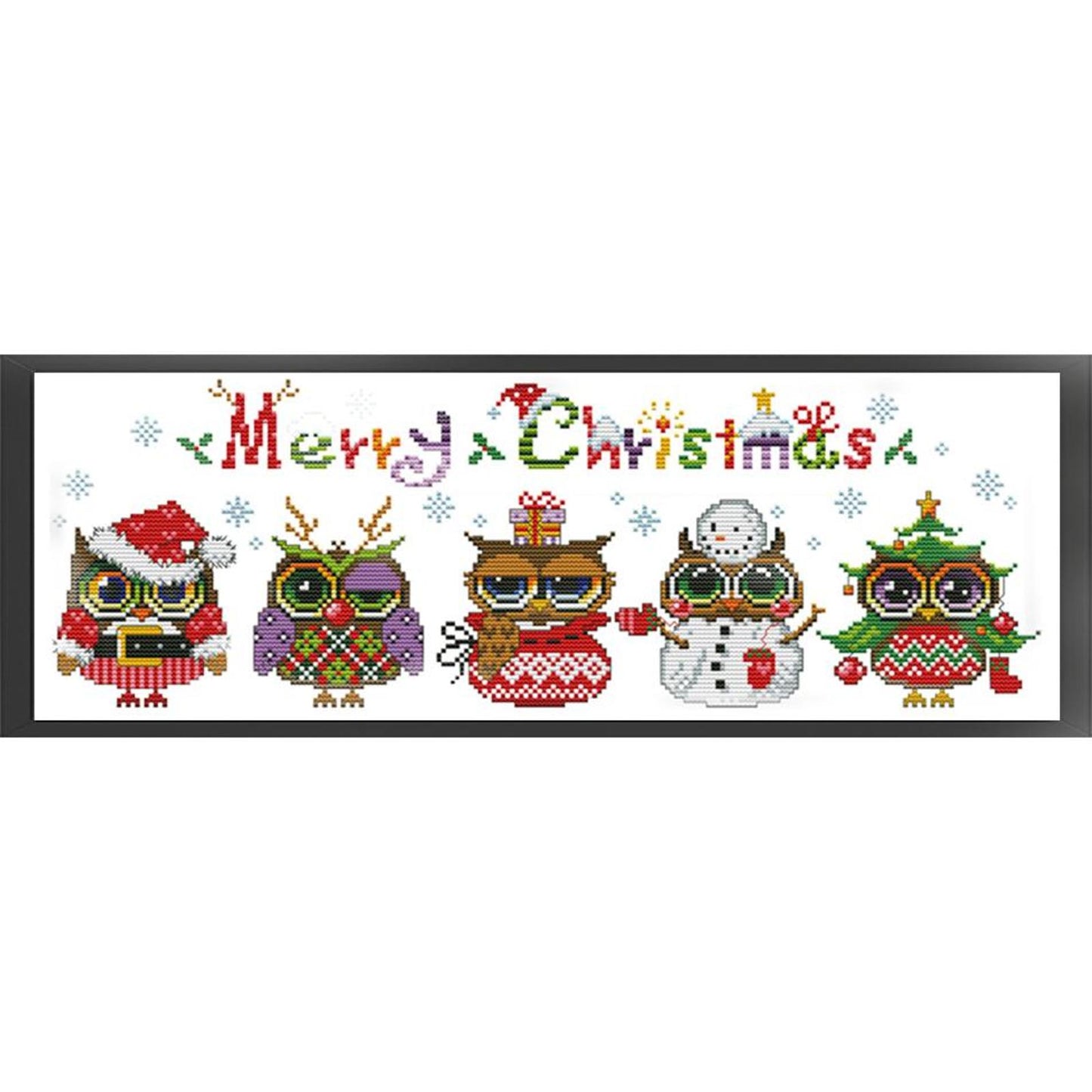 Christmas Owl - Partial 14CT Counted Cross Stitch 48x18CM - Joy Sunday