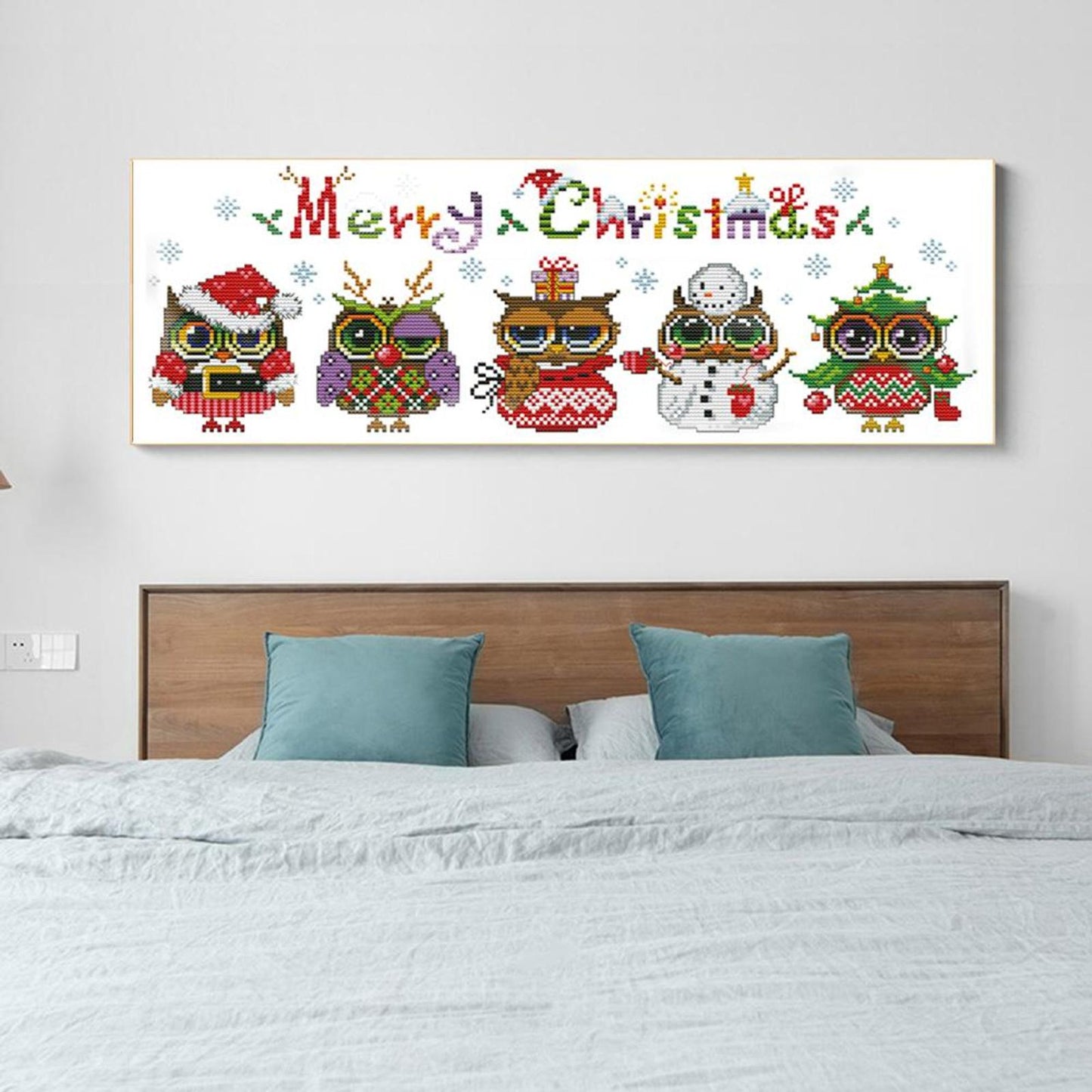 Christmas Owl - Partial 14CT Counted Cross Stitch 48x18CM - Joy Sunday