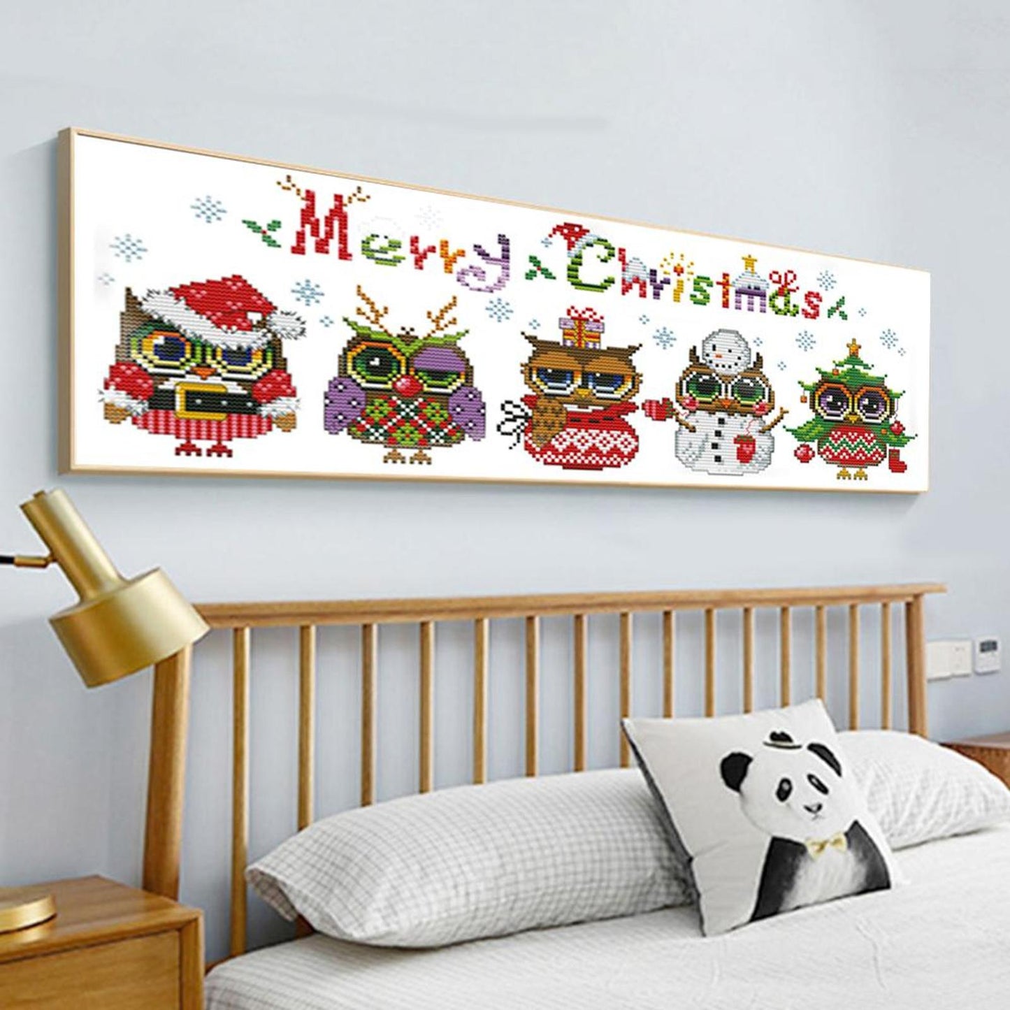 Christmas Owl - Partial 14CT Counted Cross Stitch 48x18CM - Joy Sunday