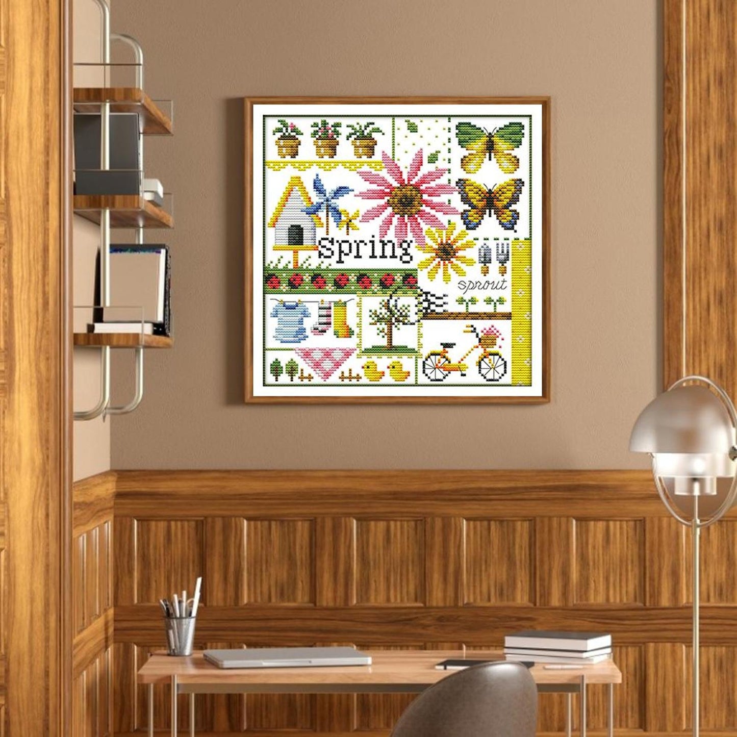Four Seasons - Spring - Partial 14CT Counted Cross Stitch 26x26CM - Joy Sunday
