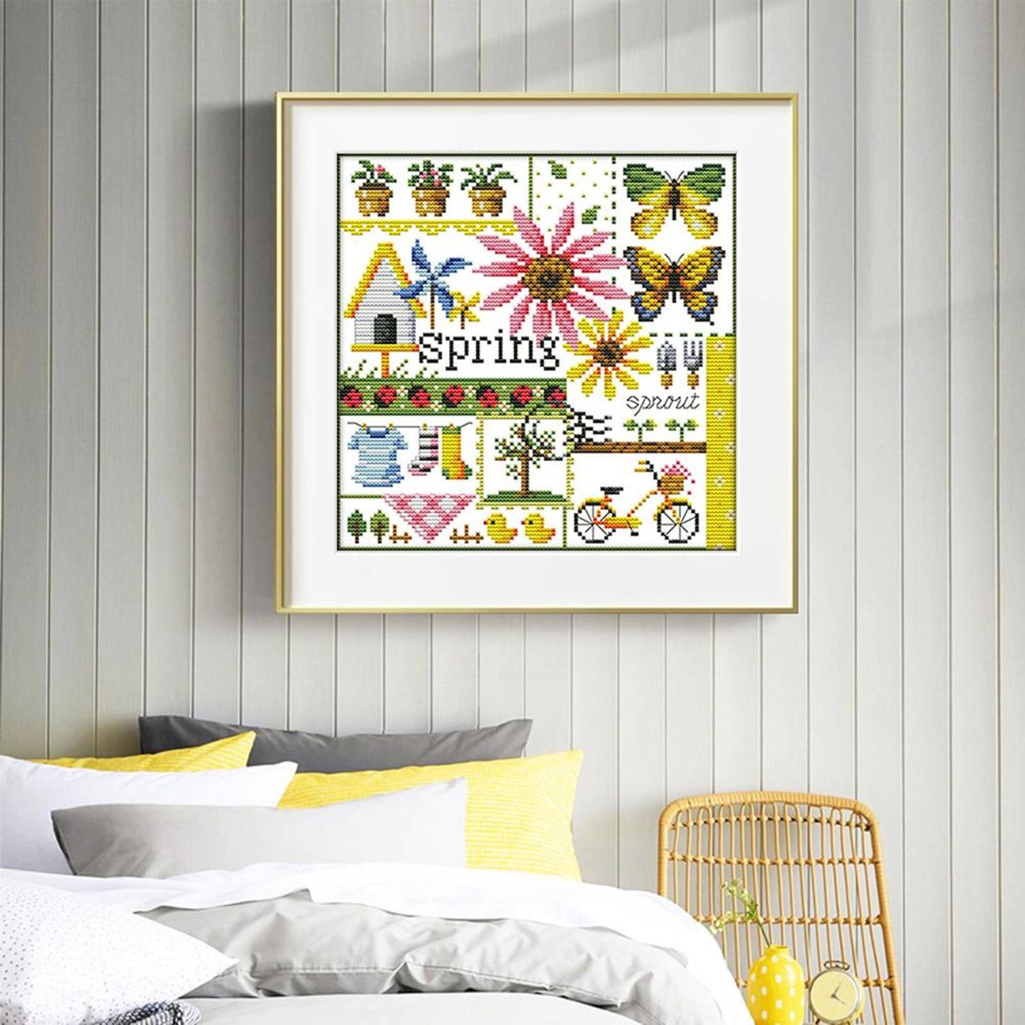 Four Seasons - Spring - Partial 14CT Counted Cross Stitch 26x26CM - Joy Sunday