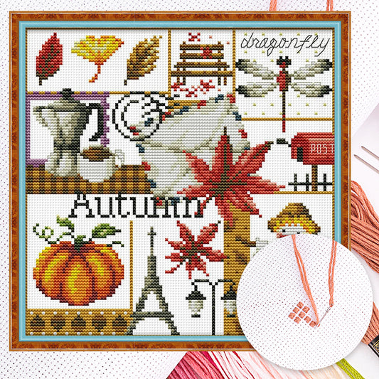 Four Seasons - Autumn - Partial 14CT Counted Cross Stitch 27x26CM - Joy Sunday