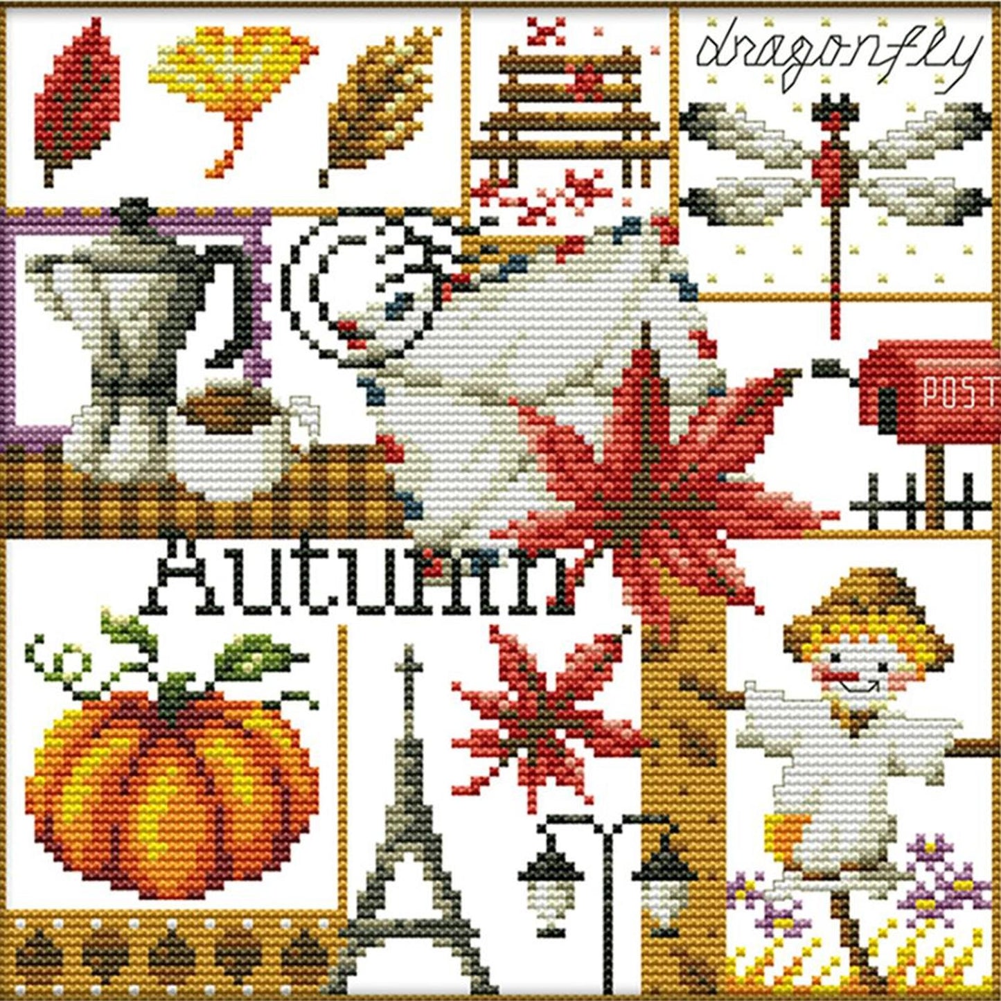 Four Seasons - Autumn - Partial 14CT Counted Cross Stitch 27x26CM - Joy Sunday