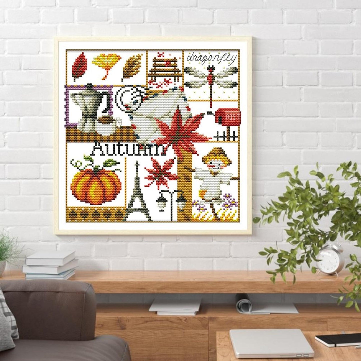Four Seasons - Autumn - Partial 14CT Counted Cross Stitch 27x26CM - Joy Sunday