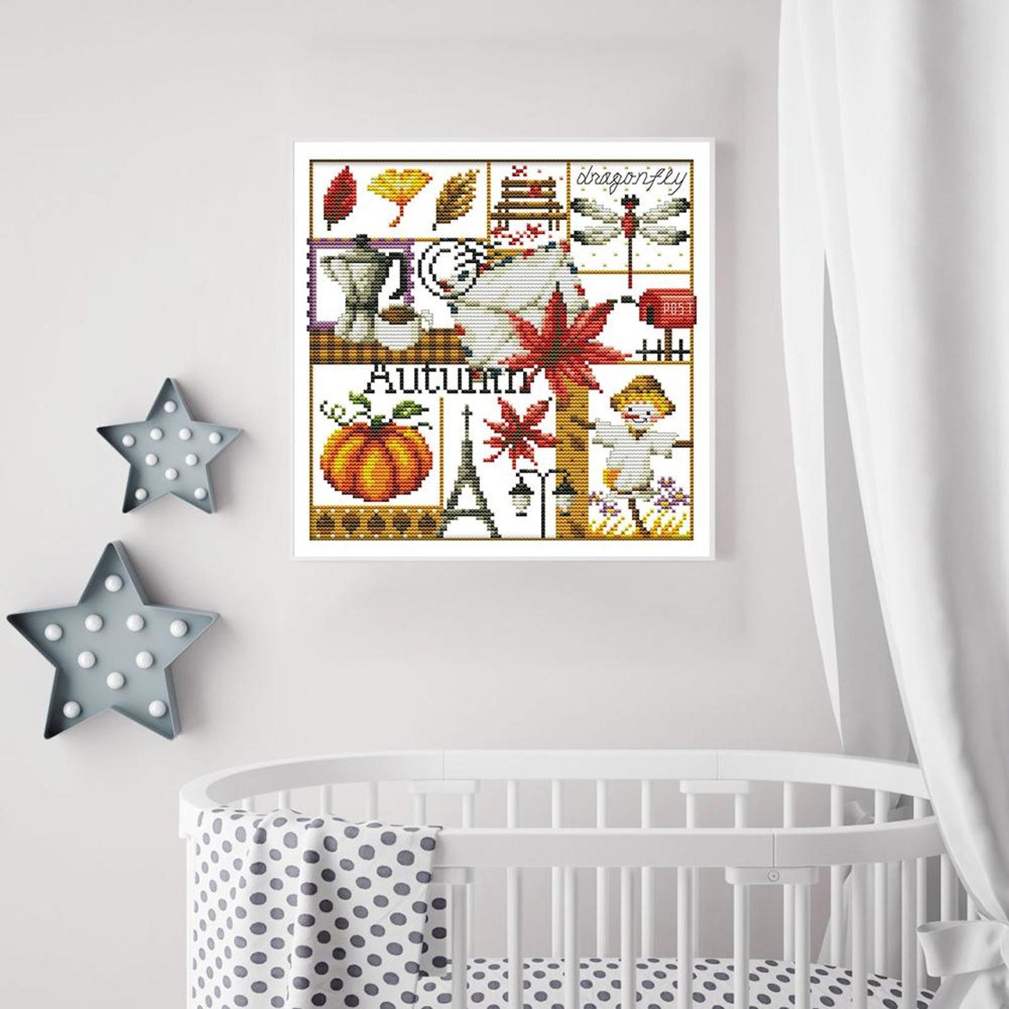 Four Seasons - Autumn - Partial 14CT Counted Cross Stitch 27x26CM - Joy Sunday