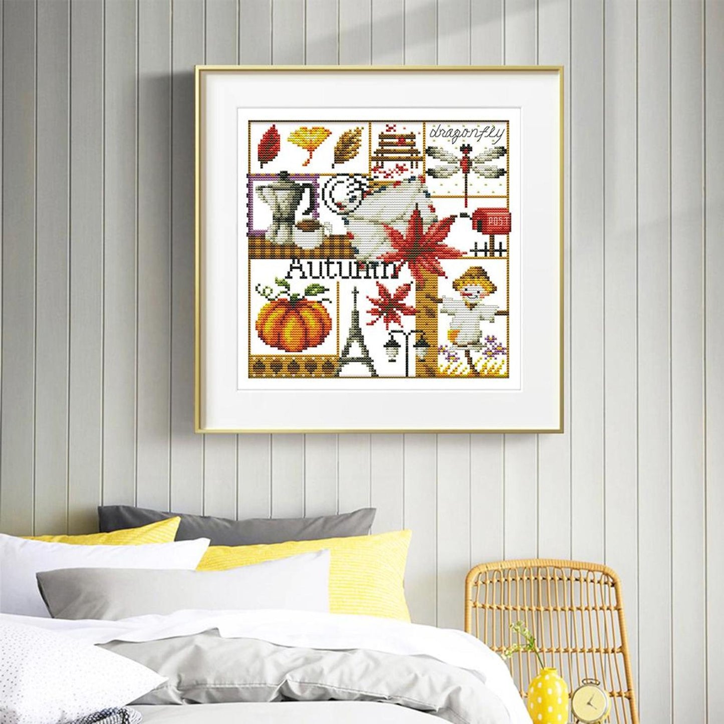 Four Seasons - Autumn - Partial 14CT Counted Cross Stitch 27x26CM - Joy Sunday