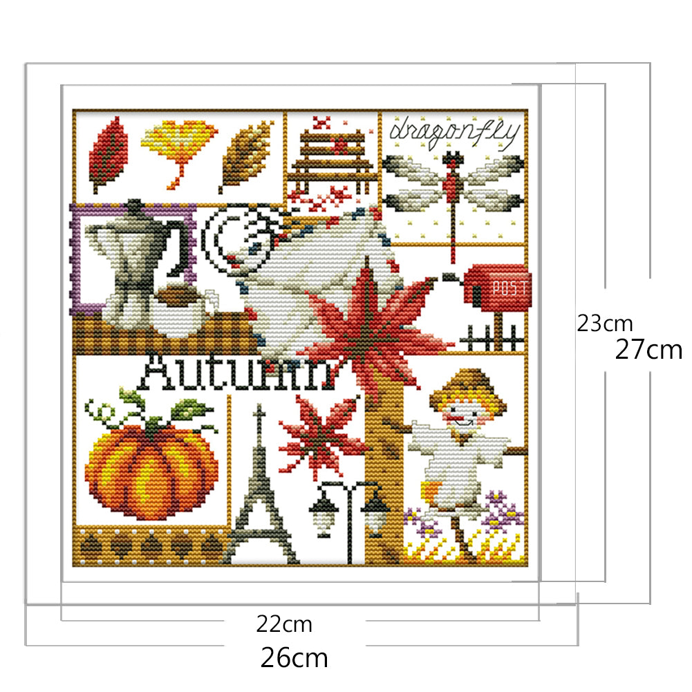 Four Seasons - Autumn - Partial 14CT Counted Cross Stitch 27x26CM - Joy Sunday