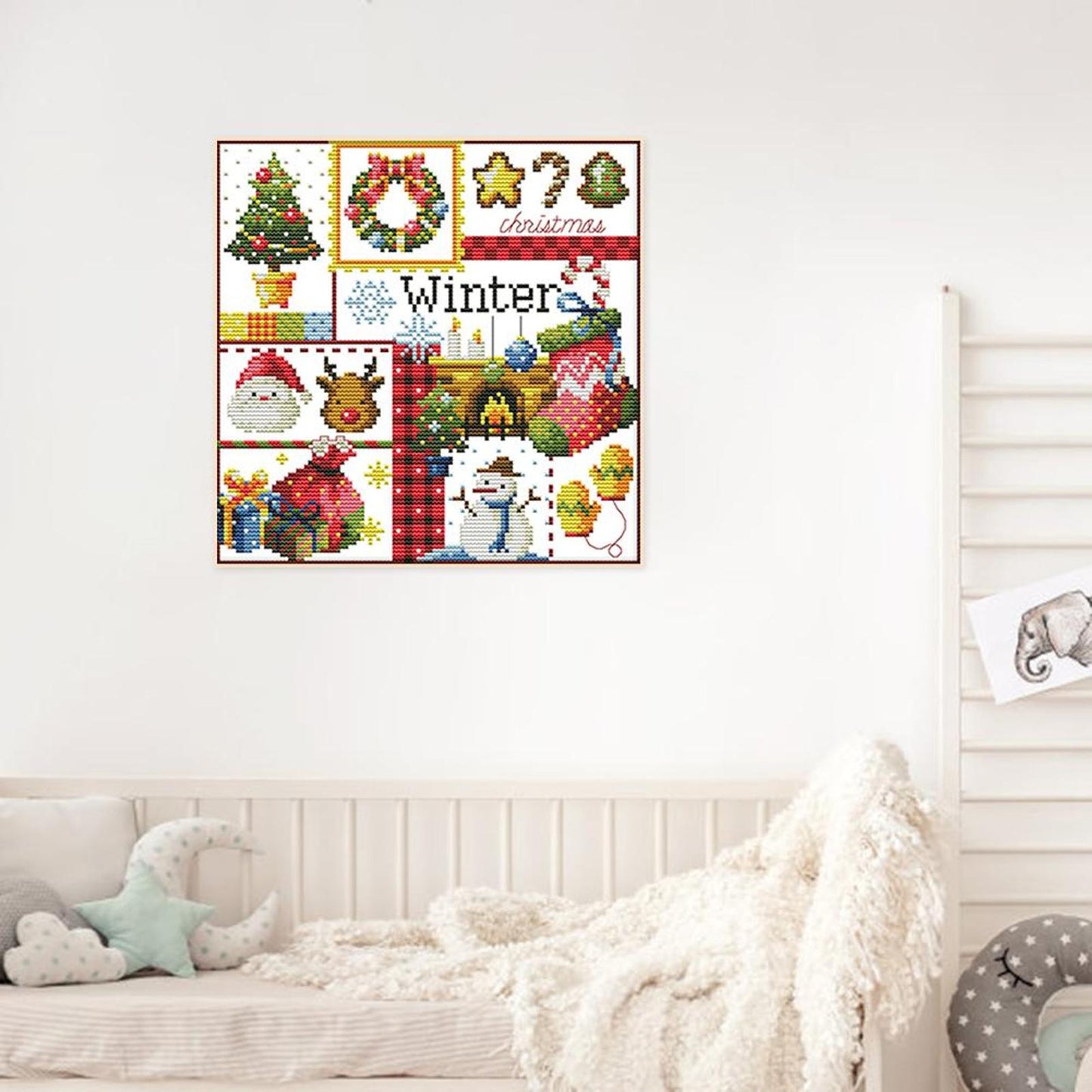 Four Seasons - Winter - Partial 14CT Counted Cross Stitch 27x27CM - Joy Sunday