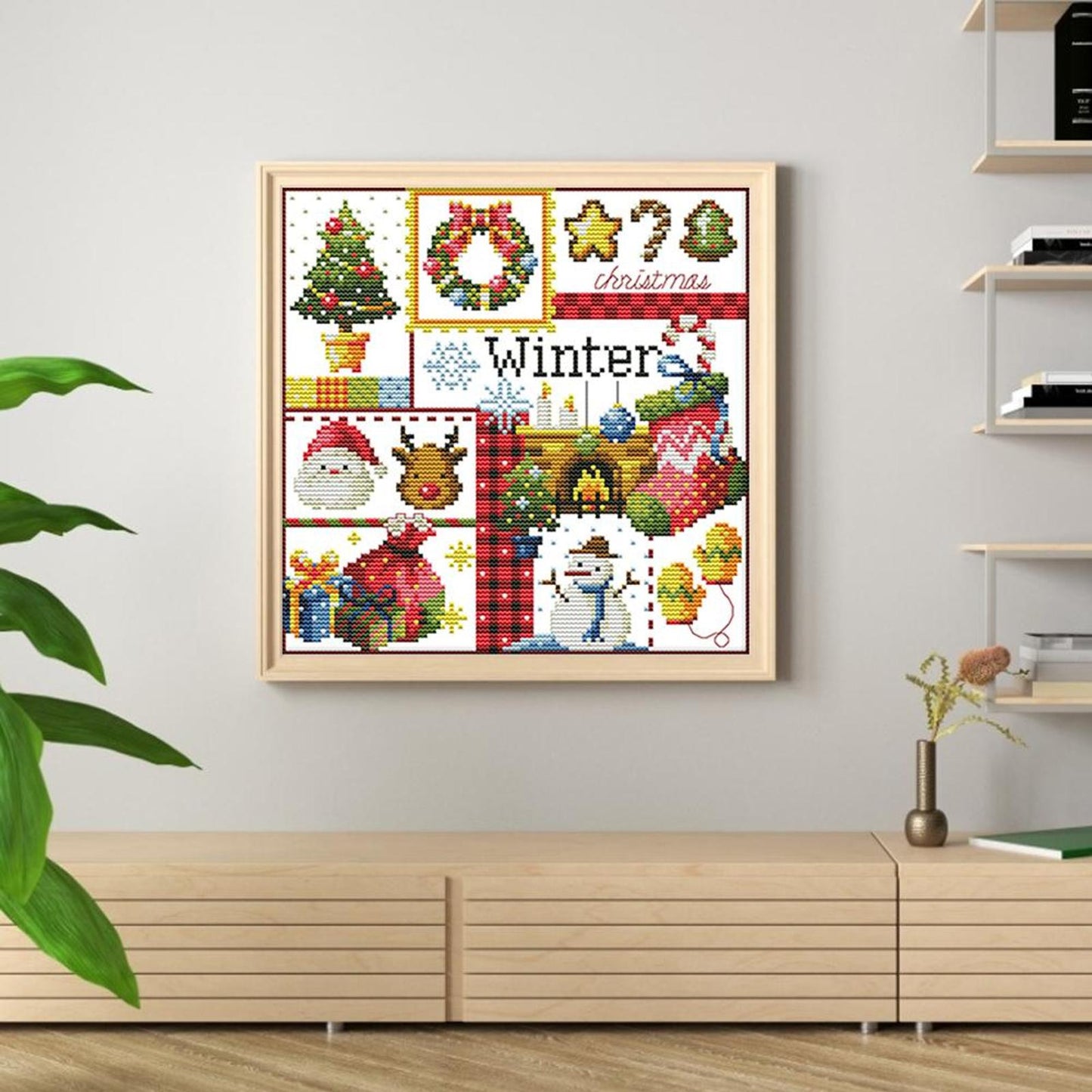 Four Seasons - Winter - Partial 14CT Counted Cross Stitch 27x27CM - Joy Sunday