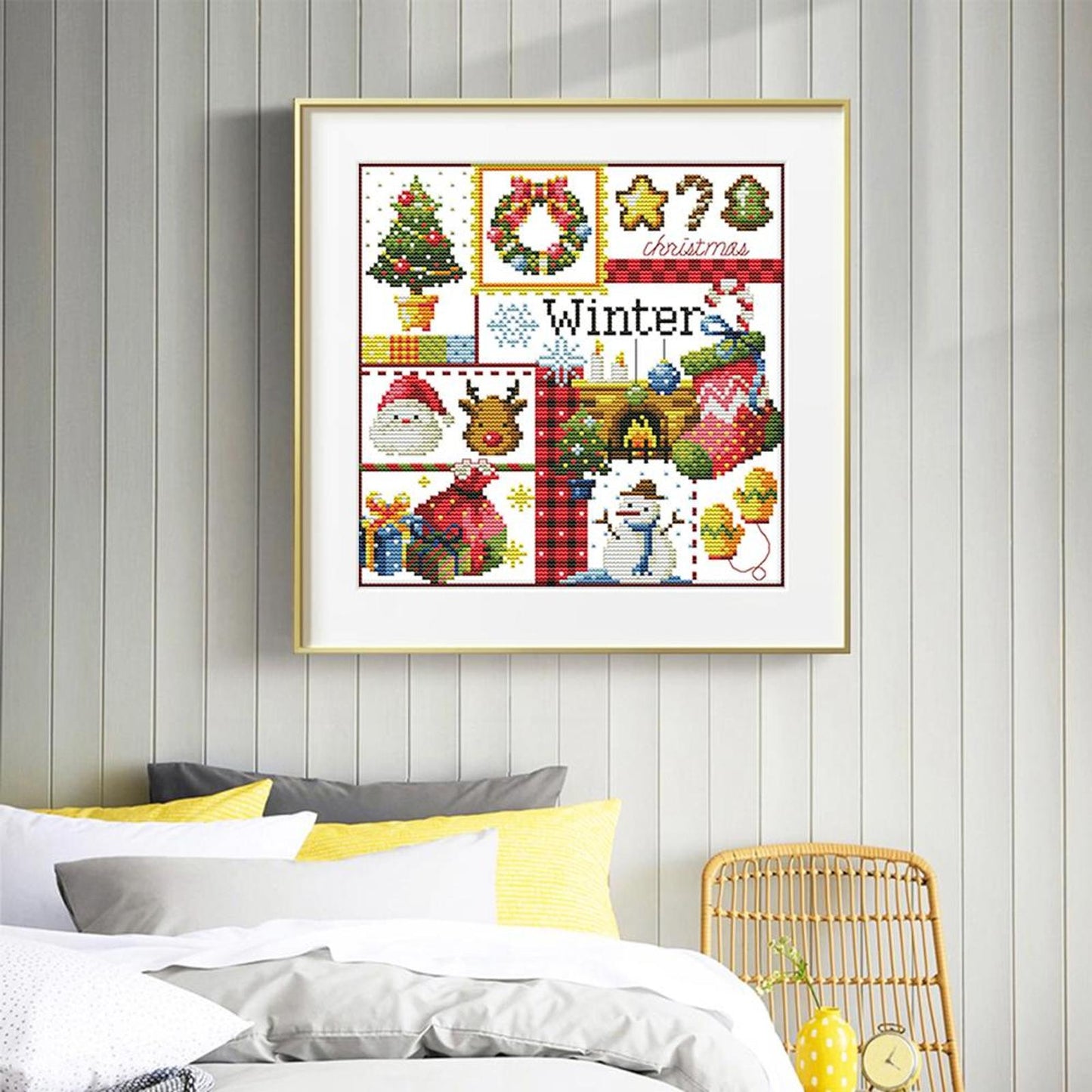 Four Seasons - Winter - Partial 14CT Counted Cross Stitch 27x27CM - Joy Sunday