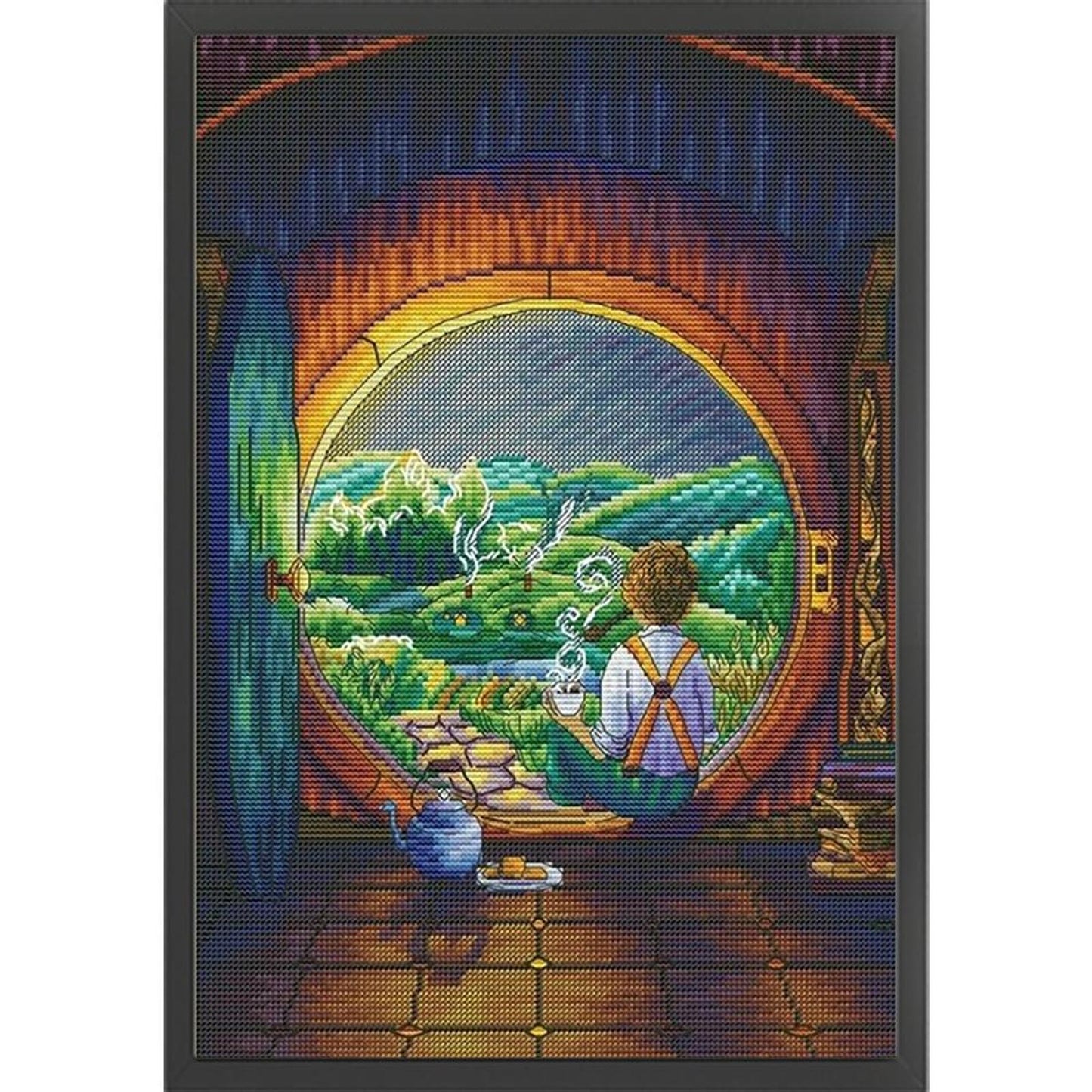 Boy By The Window - Full 14CT Counted Cross Stitch 24x33CM - Yishu