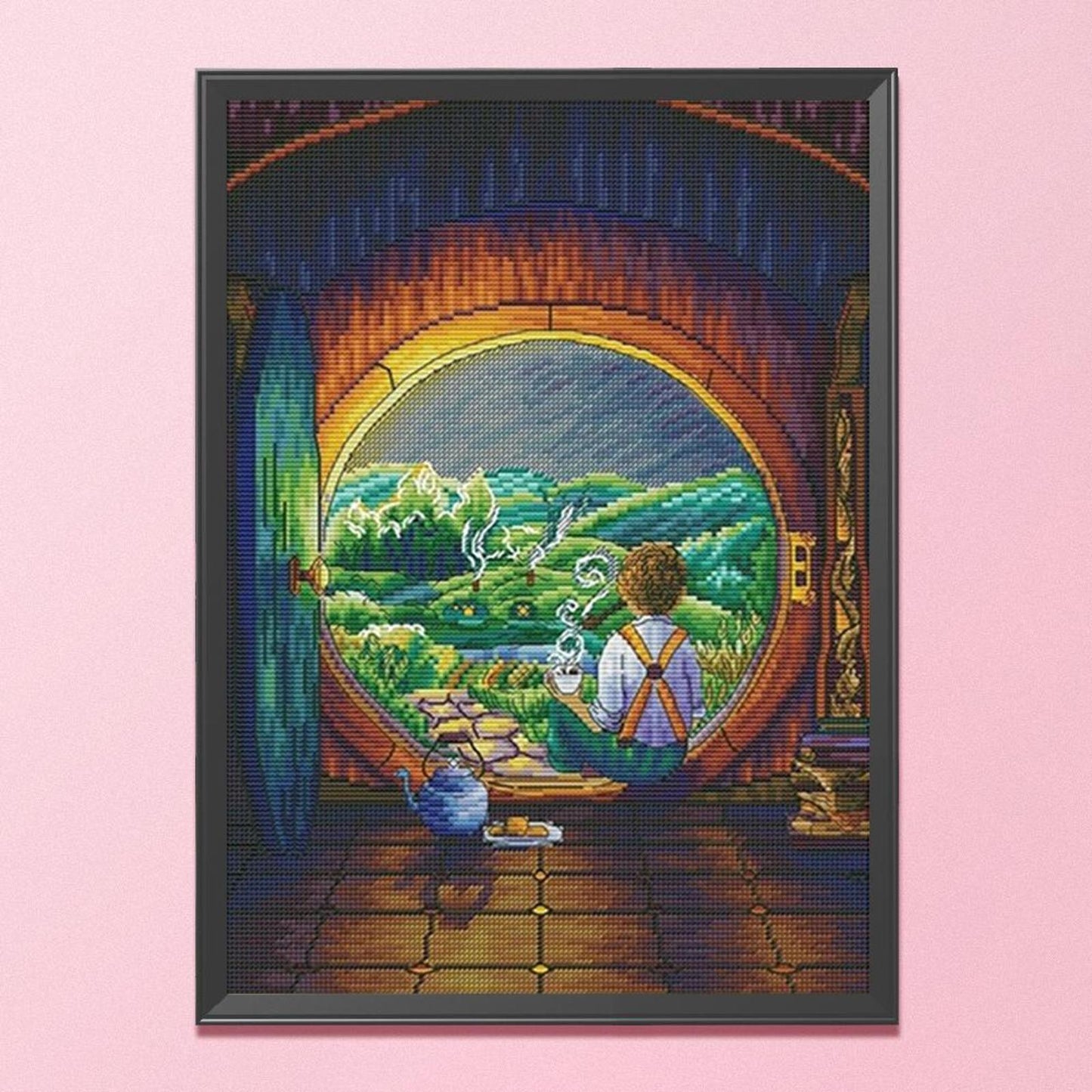 Boy By The Window - Full 14CT Counted Cross Stitch 24x33CM - Yishu