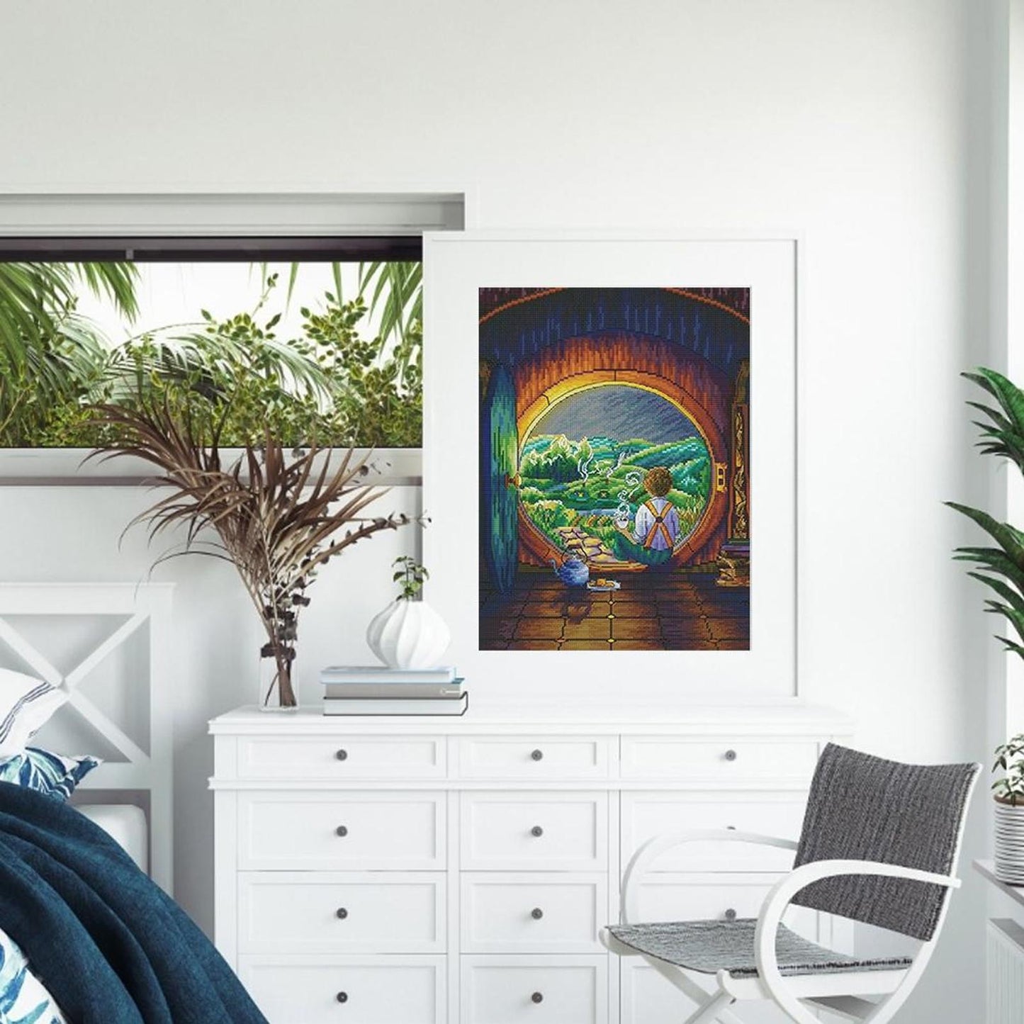 Boy By The Window - Full 14CT Counted Cross Stitch 24x33CM - Yishu