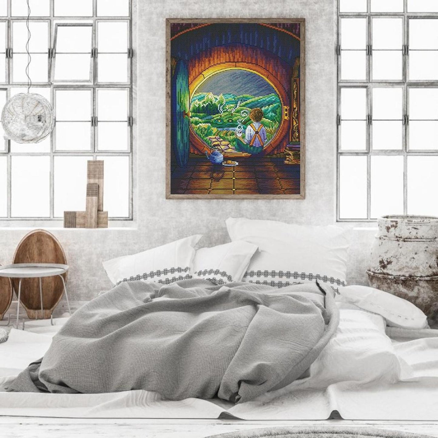 Boy By The Window - Full 14CT Counted Cross Stitch 24x33CM - Yishu