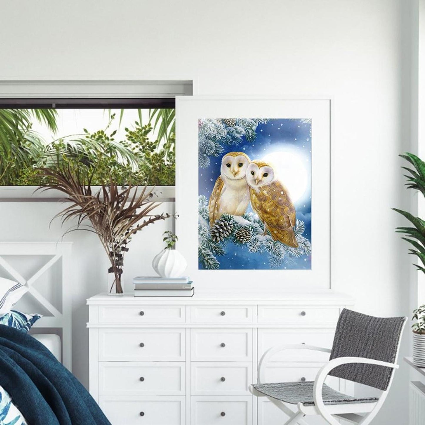 Owl - Full 11CT Stamped Cross Stitch 40x50CM - Diy