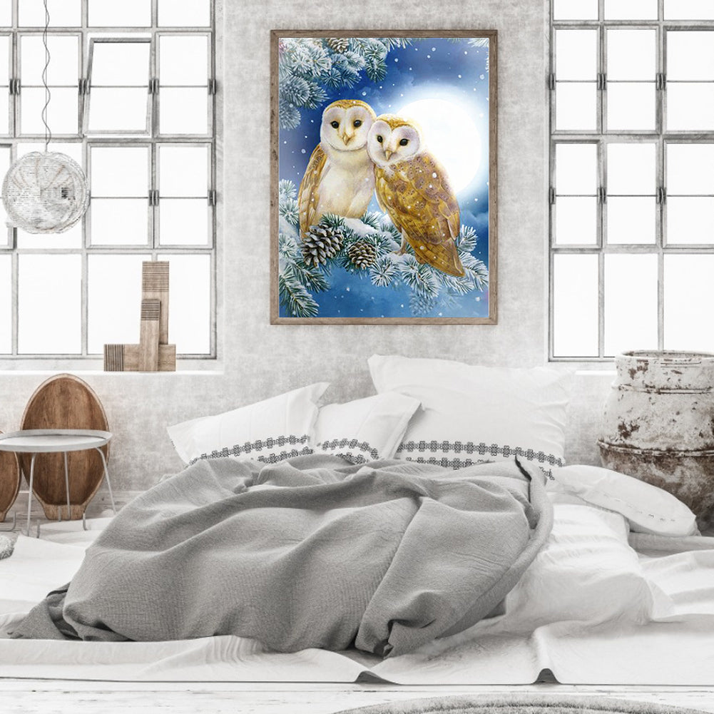 Owl - Full 11CT Stamped Cross Stitch 40x50CM - Diy