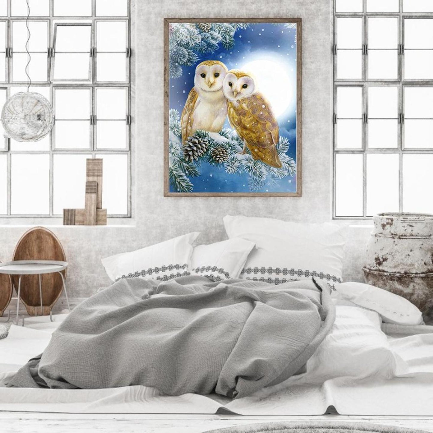 Owl - Full 11CT Stamped Cross Stitch 40x50CM - Diy