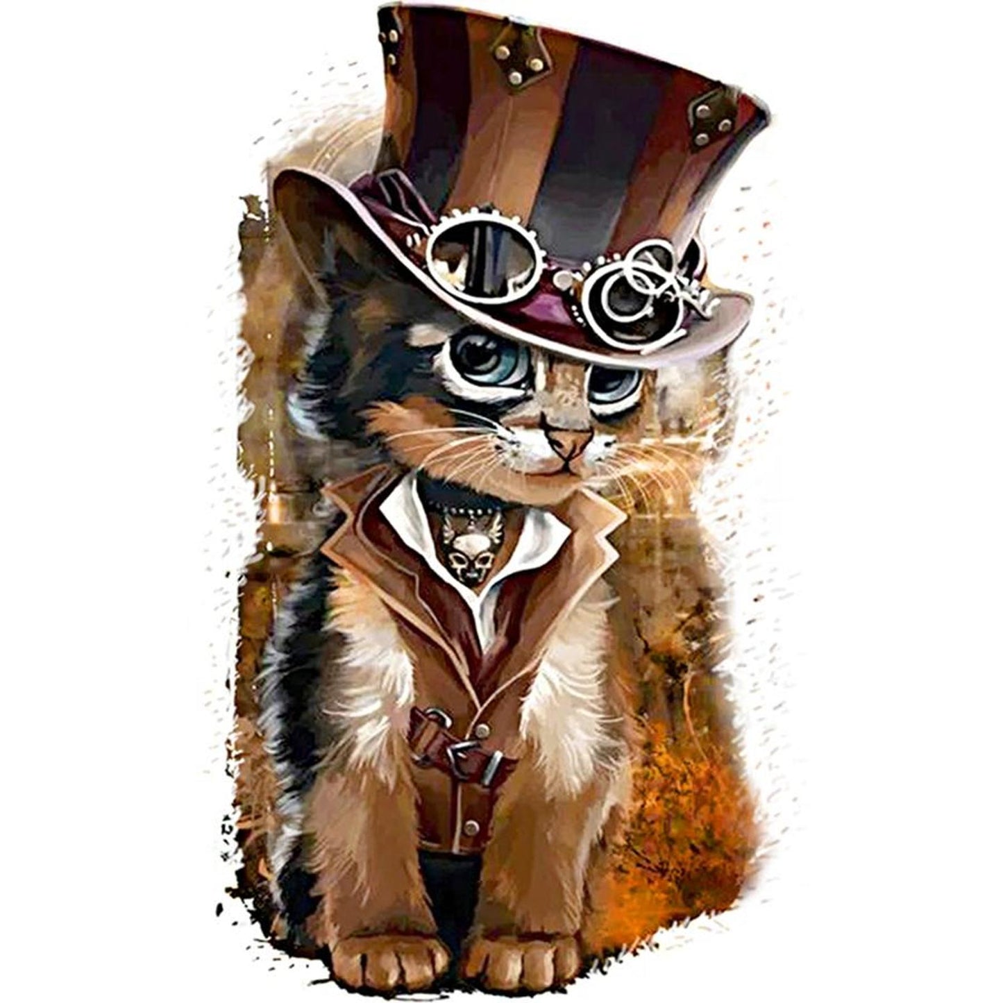 Detective Cat - Partial 14CT Counted Cross Stitch 36x49CM - Jinlei
