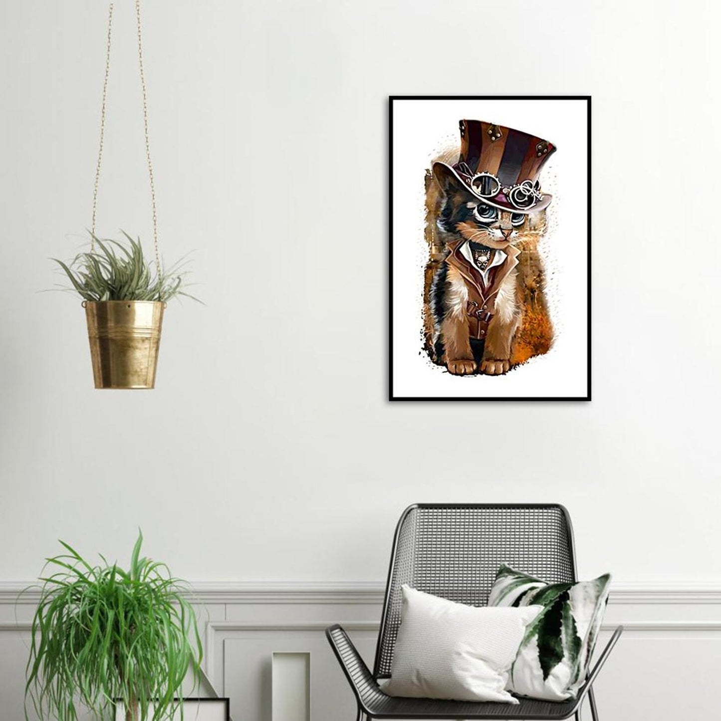 Detective Cat - Partial 14CT Counted Cross Stitch 36x49CM - Jinlei