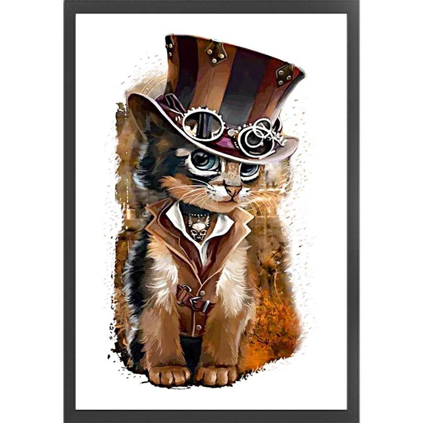 Detective Cat - Partial 14CT Counted Cross Stitch 36x49CM - Jinlei